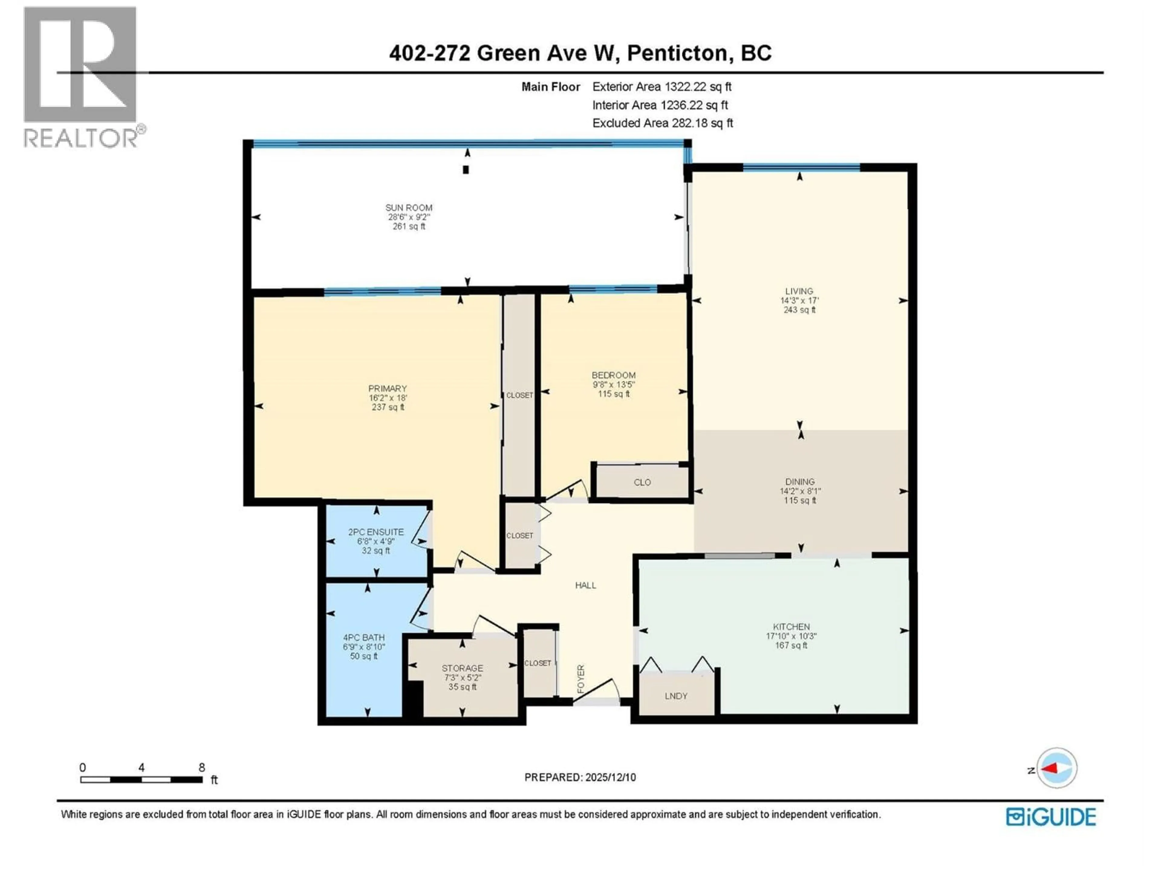 Floor plan for 402 - 272 GREEN AVENUE WEST, Penticton British Columbia V2A3T2