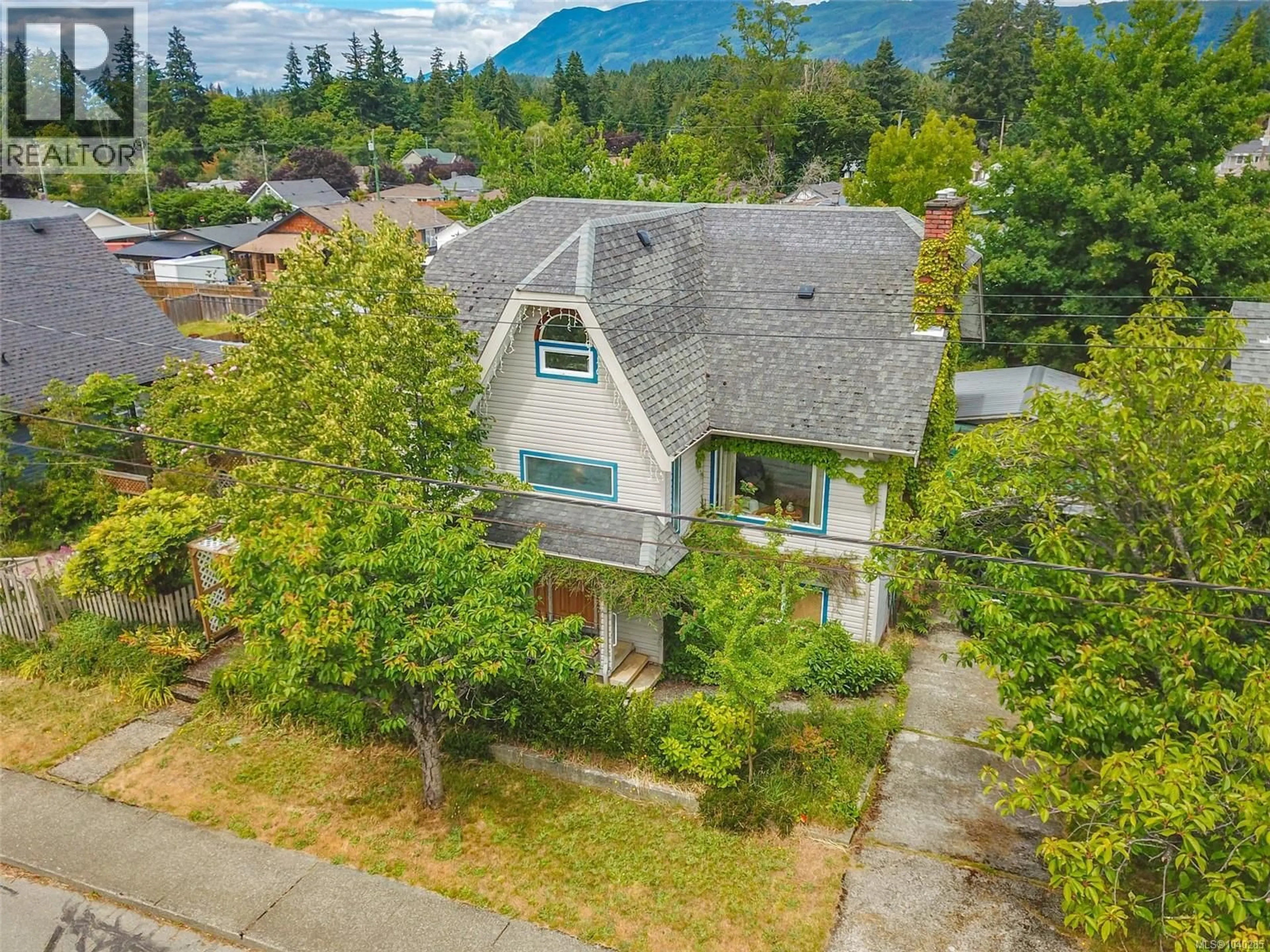 A pic from outside/outdoor area/front of a property/back of a property/a pic from drone, mountain view for 4351 LATHOM ROAD, Port Alberni British Columbia V9Y5T1