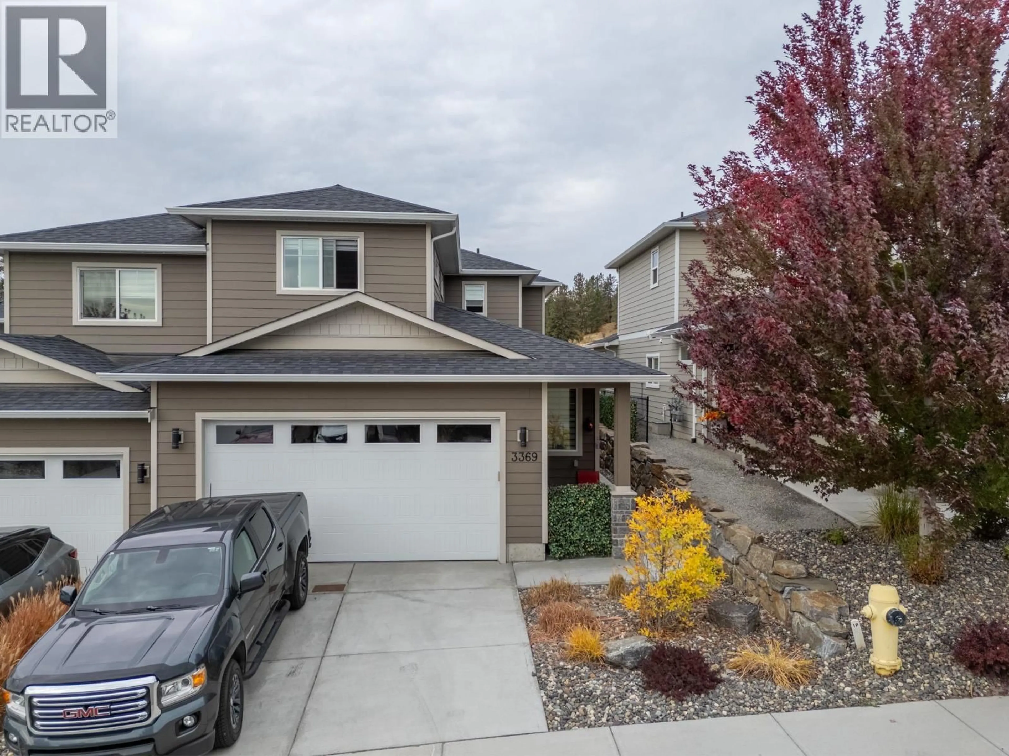 A pic from outside/outdoor area/front of a property/back of a property/a pic from drone, street for 3369 HAWKS CRESCENT, Westbank British Columbia V4T0A7