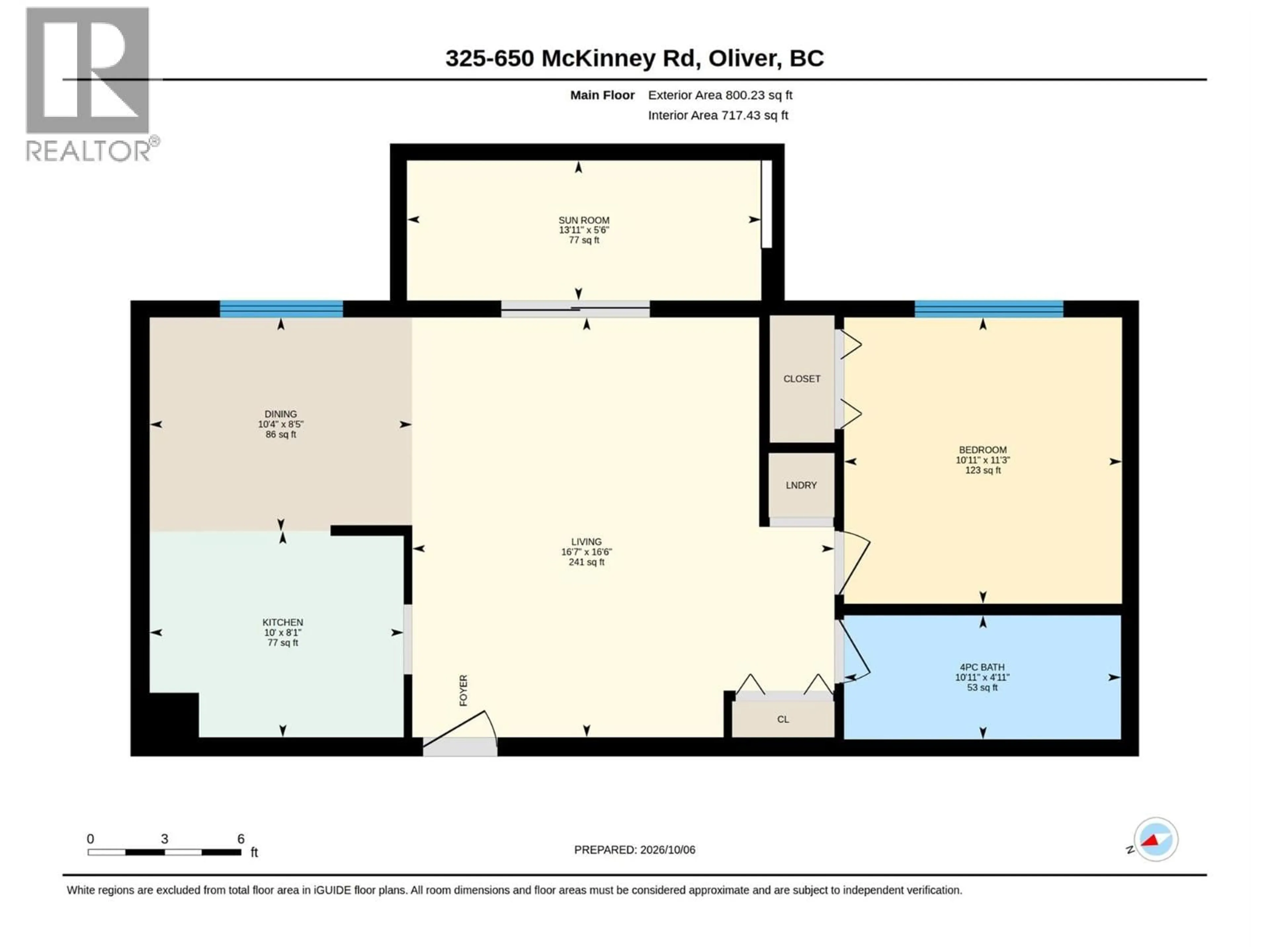 Floor plan for 325 - 650 MCKINNEY ROAD, Oliver British Columbia V0H1T3