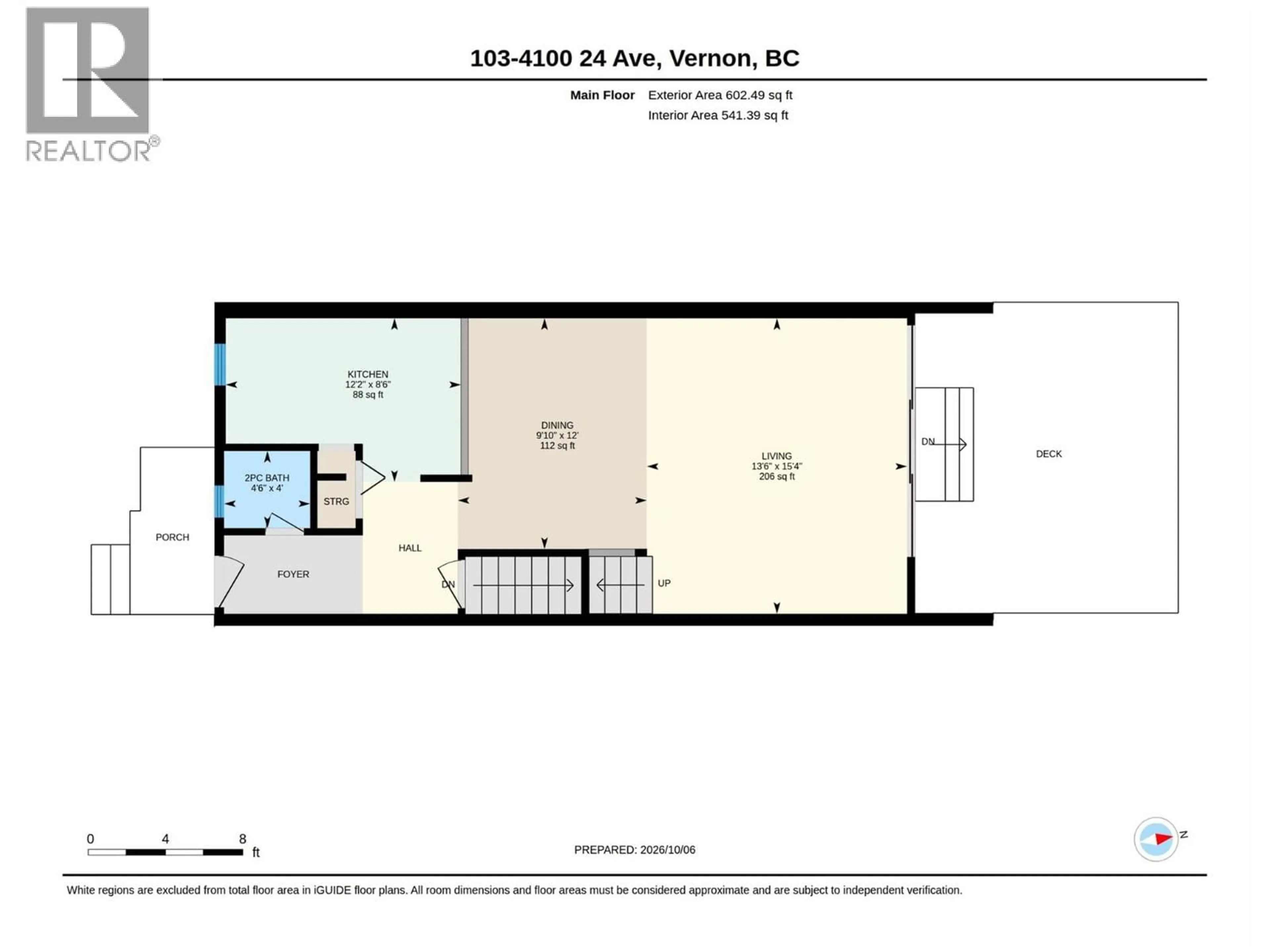 Floor plan for 103 - 4100 24 AVENUE, Vernon British Columbia V1T1M2