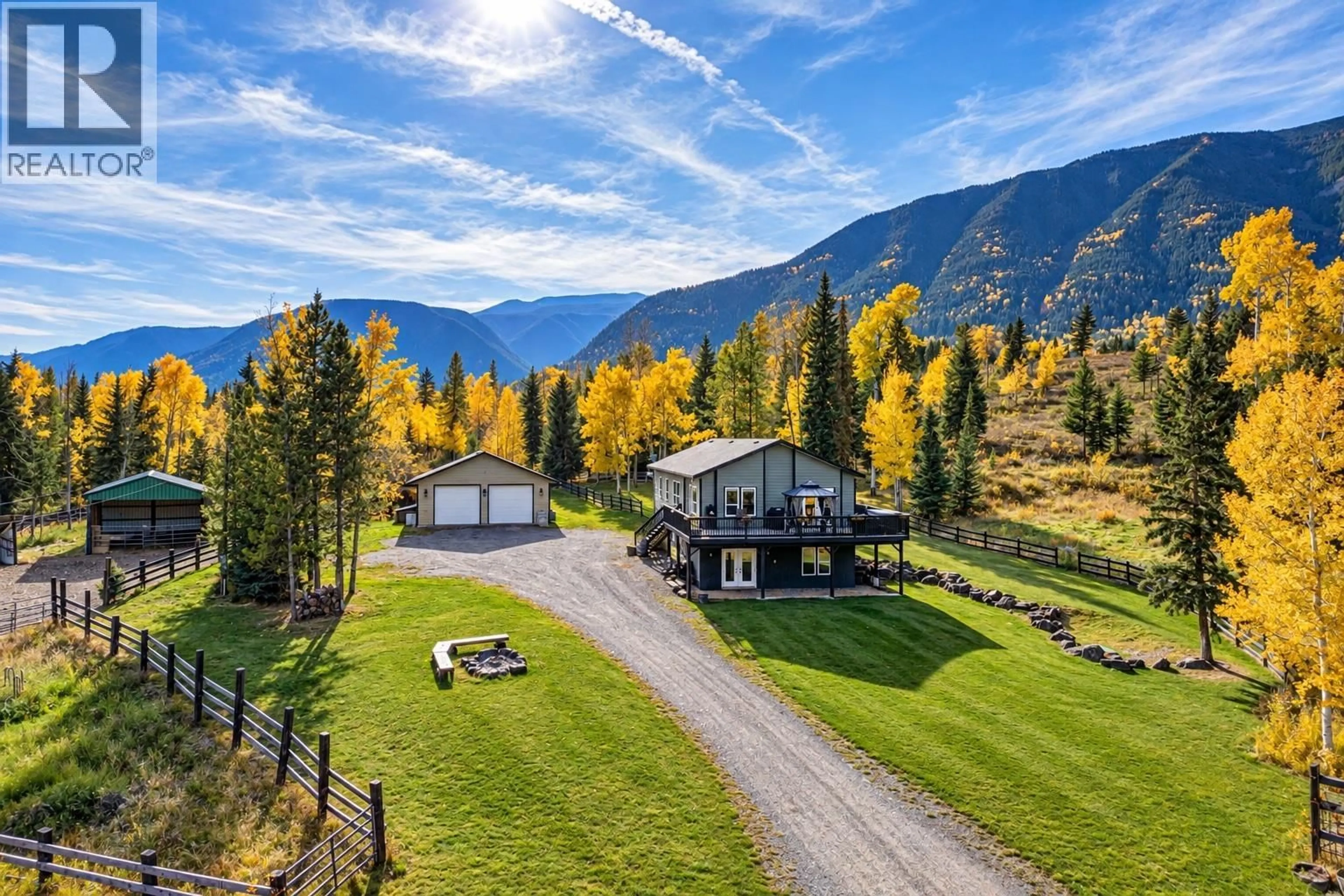 A pic from outside/outdoor area/front of a property/back of a property/a pic from drone, mountain view for 6281 LOWER ELK VALLEY ROAD, Sparwood British Columbia V0B2G3
