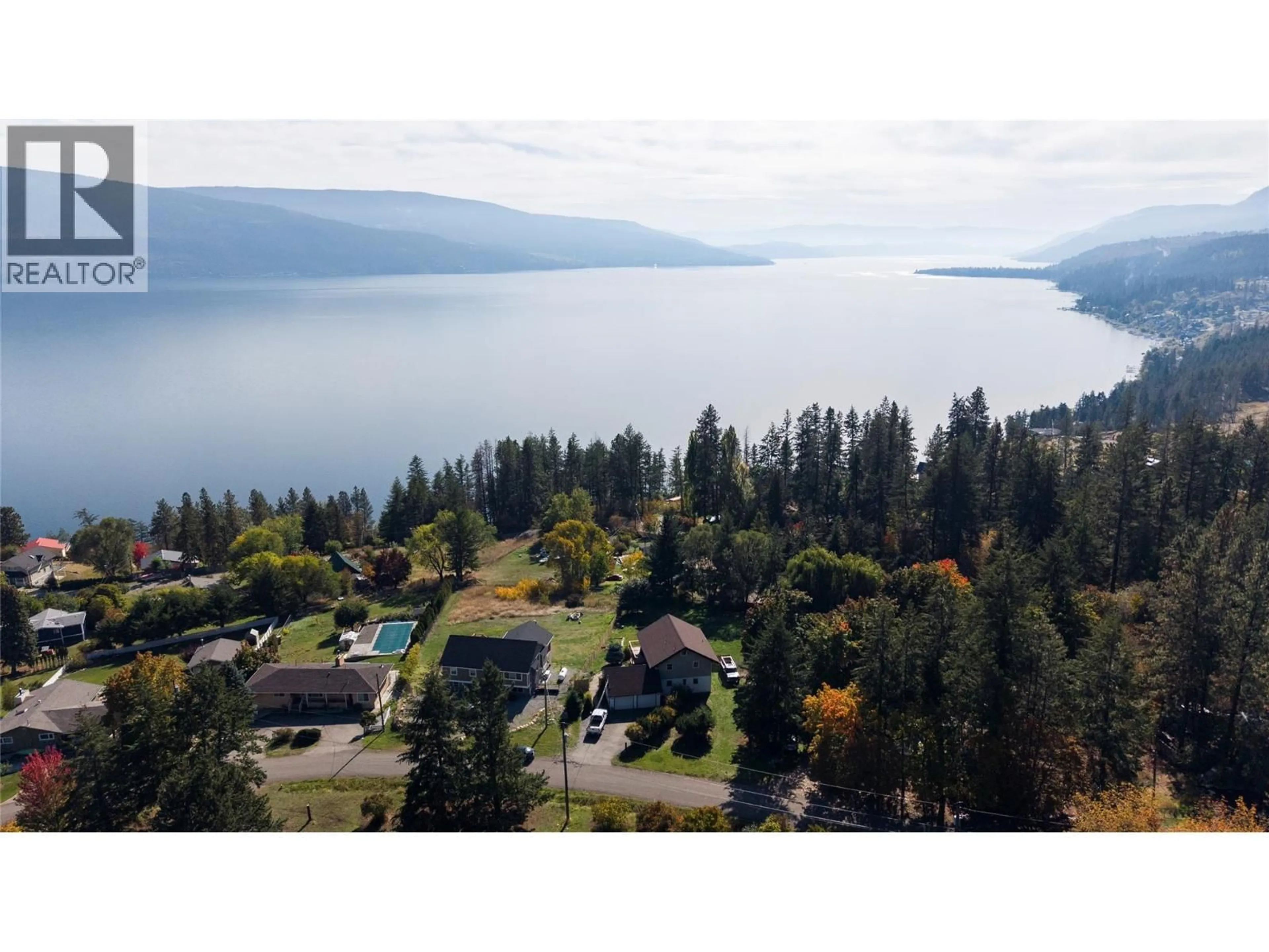 A pic from outside/outdoor area/front of a property/back of a property/a pic from drone, water/lake/river/ocean view for 359 KILDARE WAY, Vernon British Columbia V1H2C7
