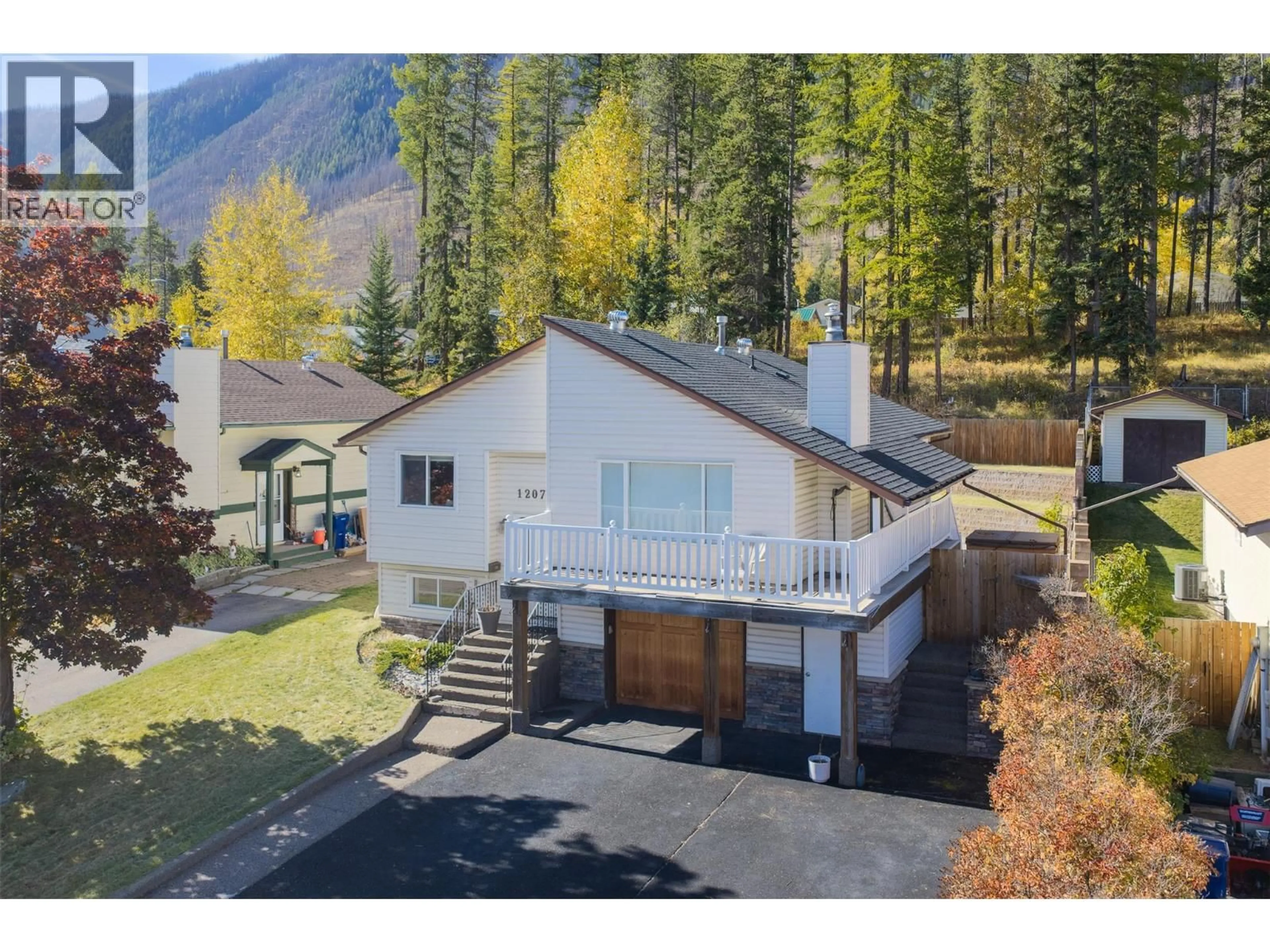 A pic from outside/outdoor area/front of a property/back of a property/a pic from drone, mountain view for 1207 PINYON ROAD, Sparwood British Columbia V0B2G2