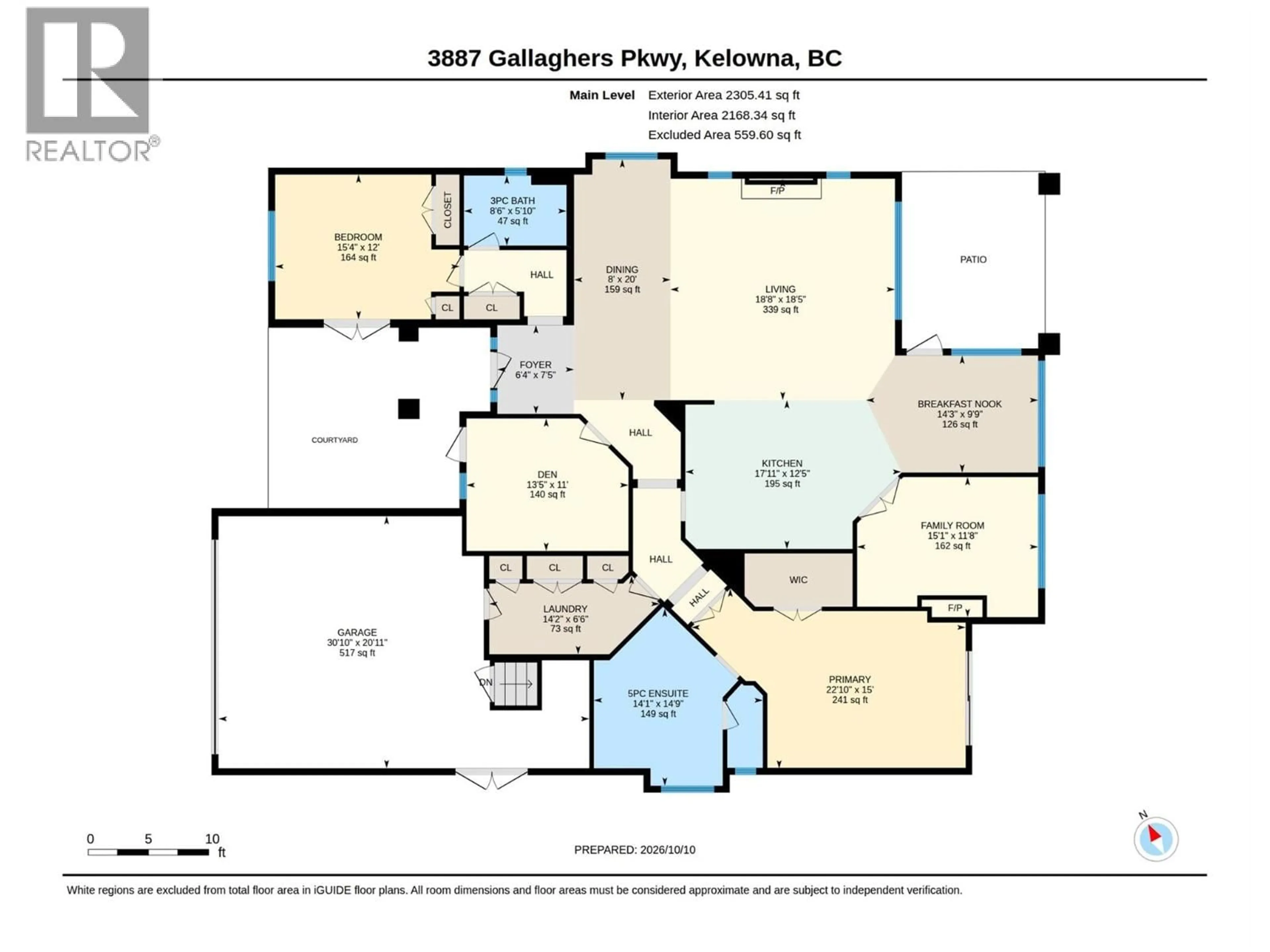 Floor plan for 3887 GALLAGHERS PARKWAY, Kelowna British Columbia V1W3Z8