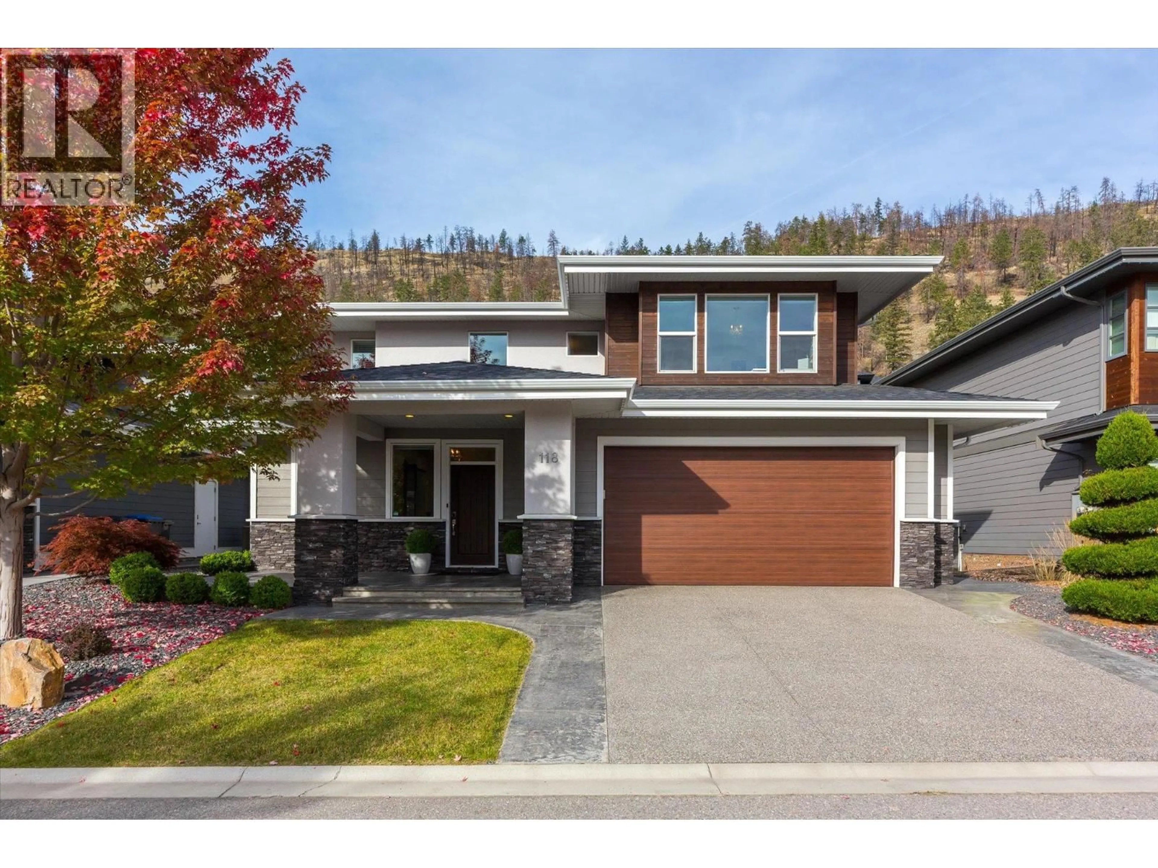 Home with brick exterior material, street for 118 SPLIT PINE COURT, Kelowna British Columbia V1V3G3