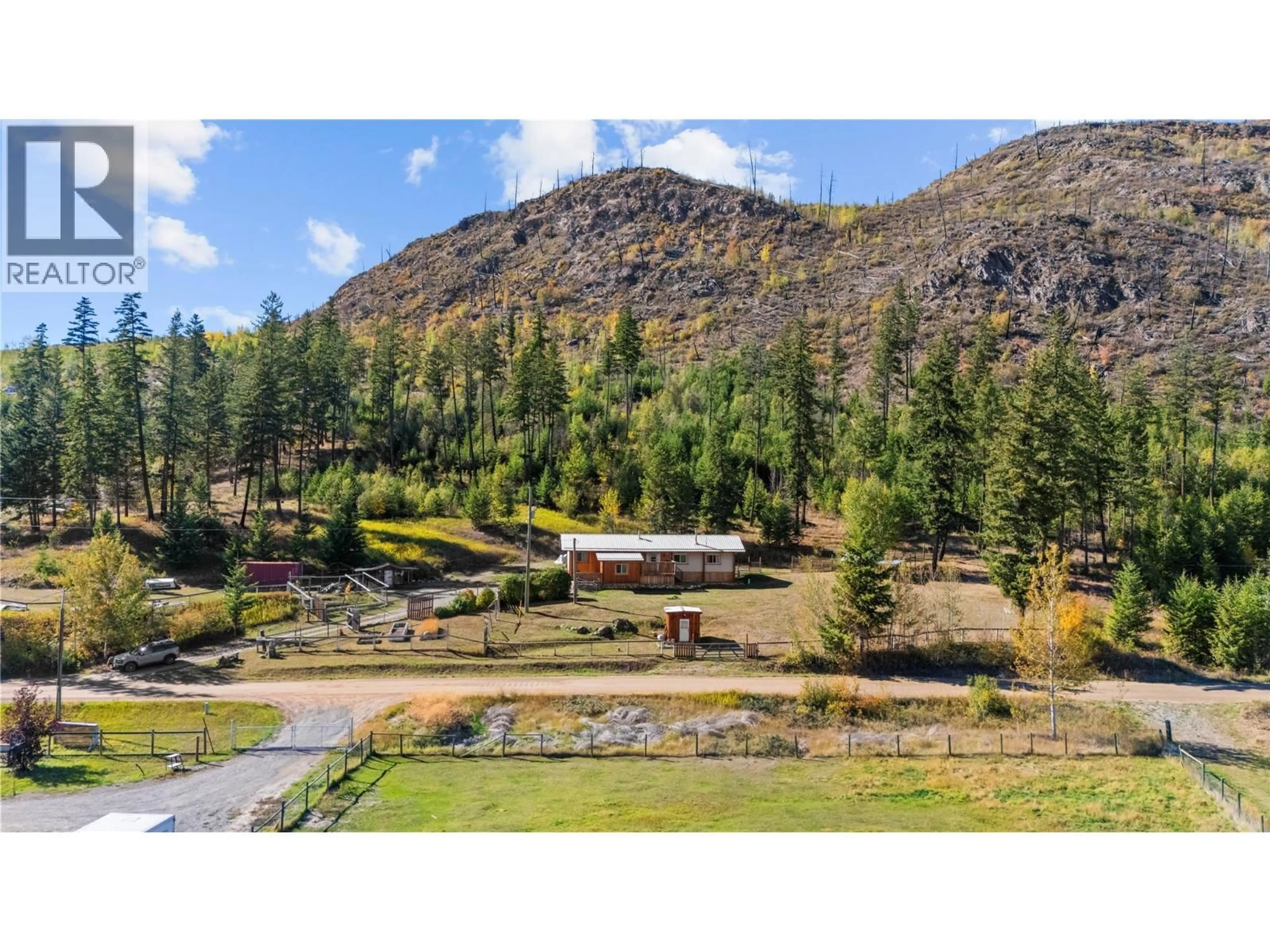 A pic from outside/outdoor area/front of a property/back of a property/a pic from drone, mountain view for 4101 DIXON CREEK ROAD, Barriere British Columbia V0E1E1