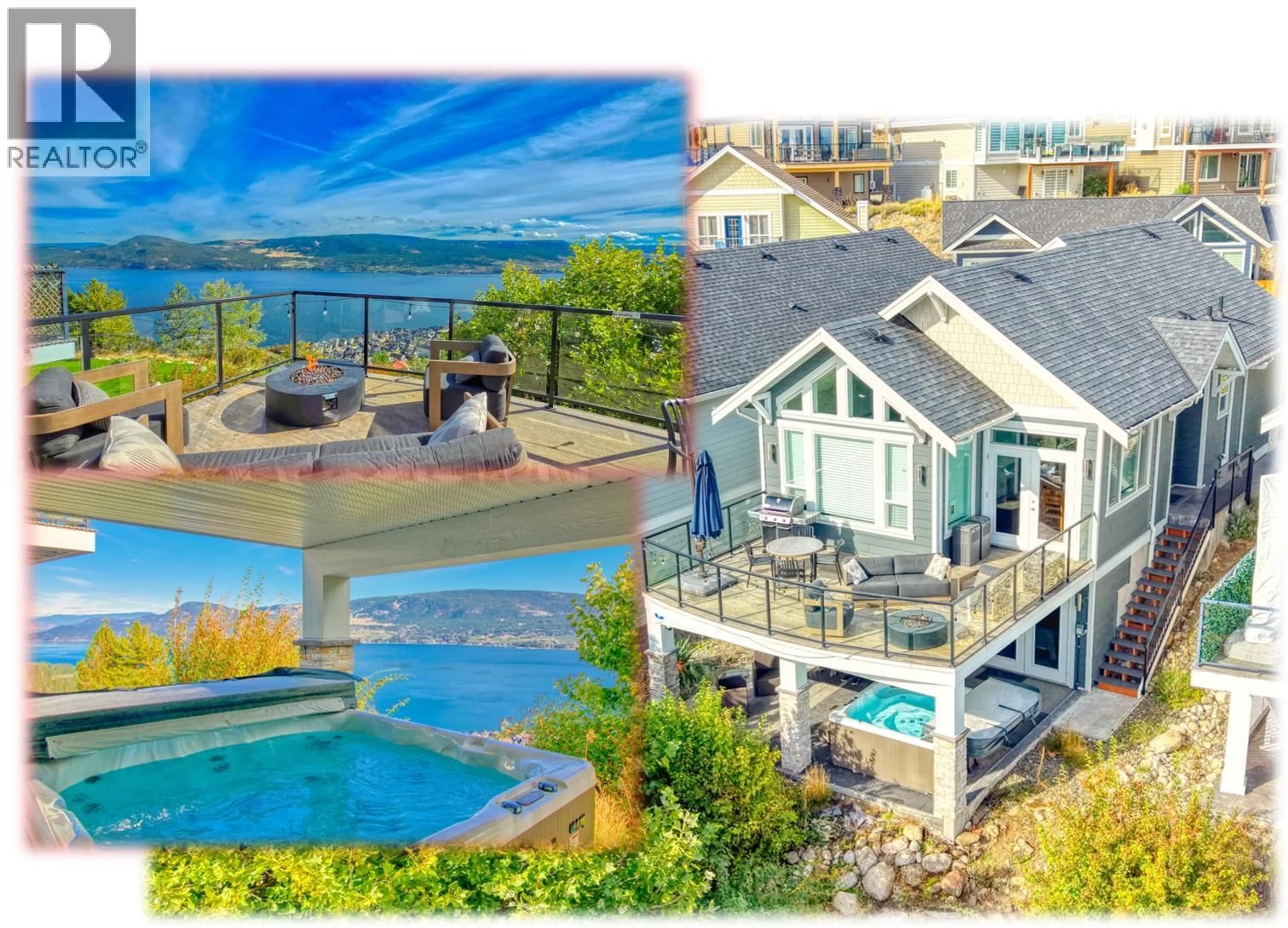 A pic from outside/outdoor area/front of a property/back of a property/a pic from drone, water/lake/river/ocean view for 481 - 7018 TERAZONA DRIVE, Kelowna British Columbia V1Z3R8