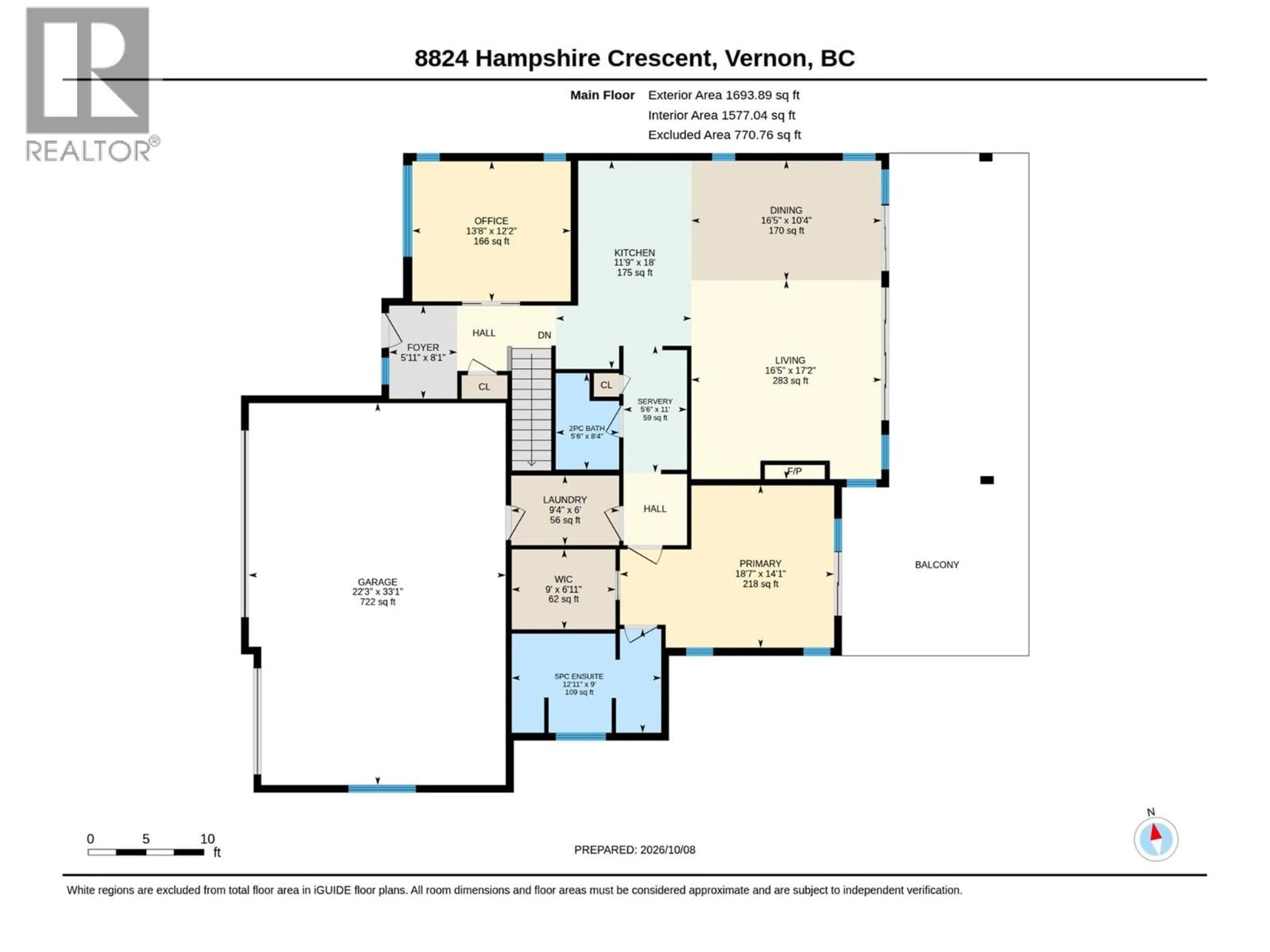 Floor plan for 8824 HAMPSHIRE CRESCENT, Vernon British Columbia V1H2K9
