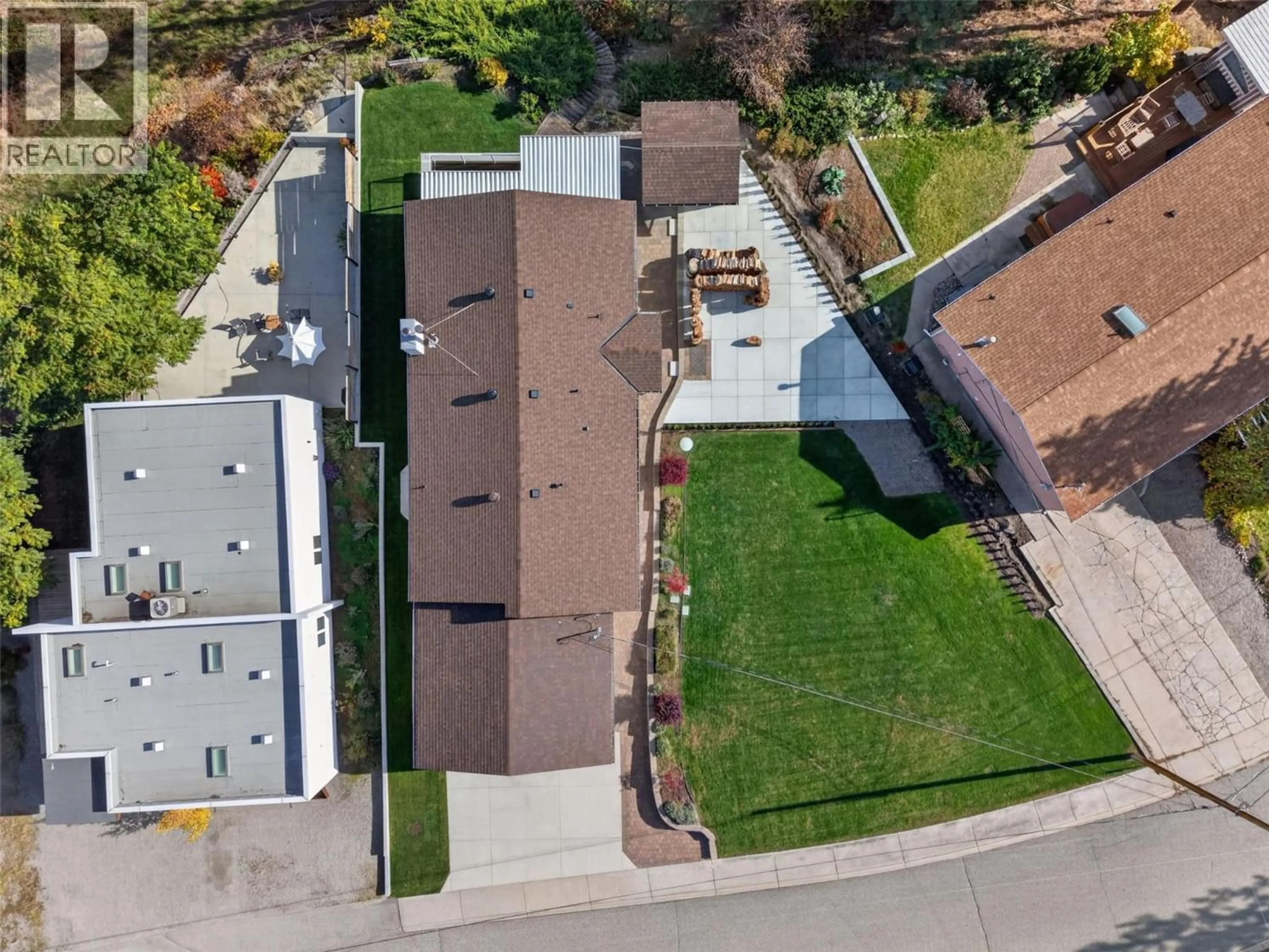 A pic from outside/outdoor area/front of a property/back of a property/a pic from drone, street for 10836 DUNHAM CRESCENT, Summerland British Columbia V0H1Z2
