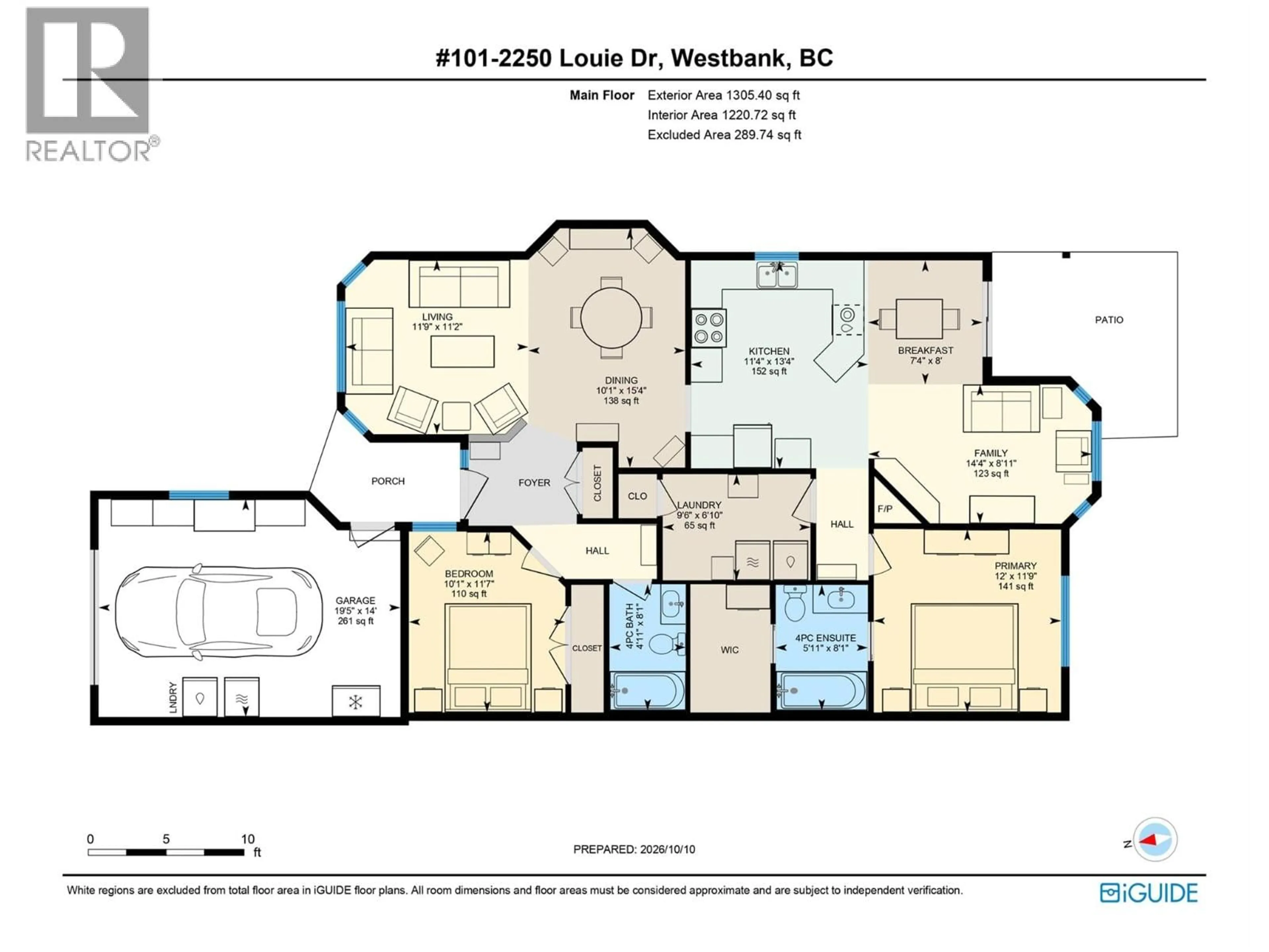 Floor plan for 101 - 2250 LOUIE DRIVE, Westbank British Columbia V4T2M6
