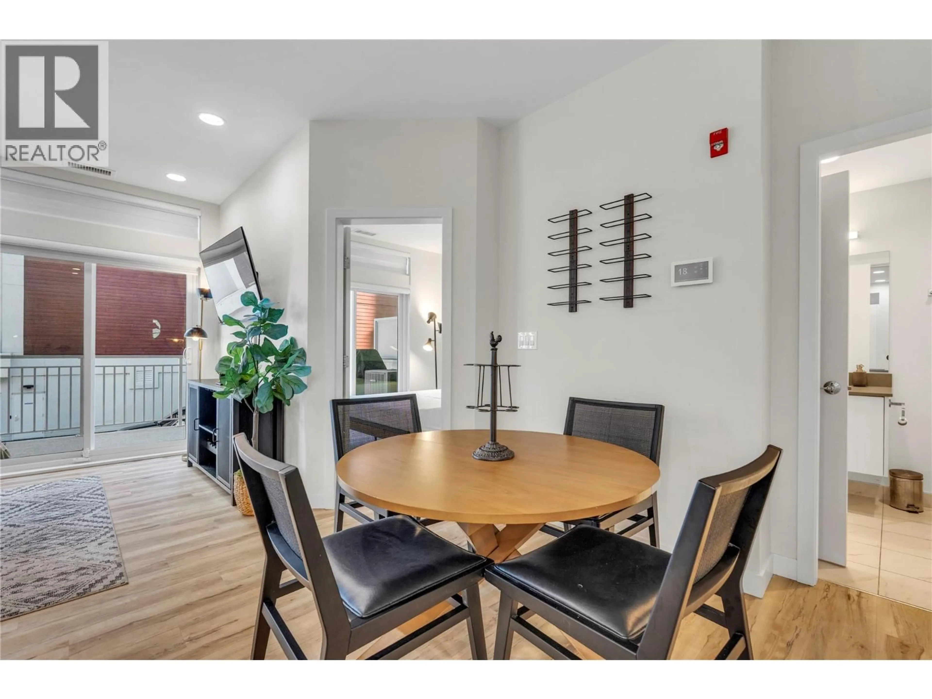 Dining room, wood/laminate floor for 113 - 13417 LAKESHORE DRIVE, Summerland British Columbia V0H1Z1