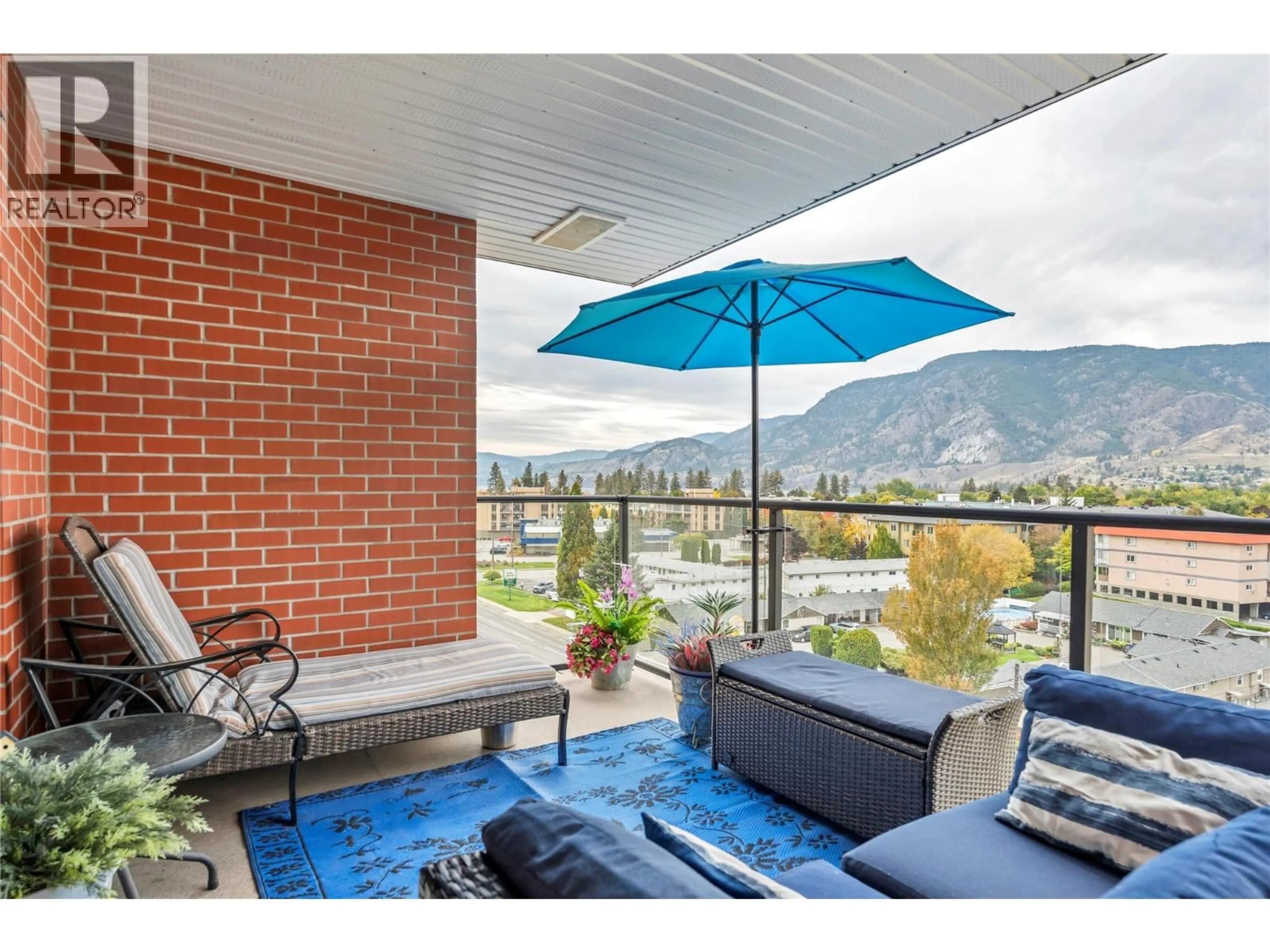 Patio, mountain view for 704 - 3346 SKAHA LAKE ROAD, Penticton British Columbia V2A0H6