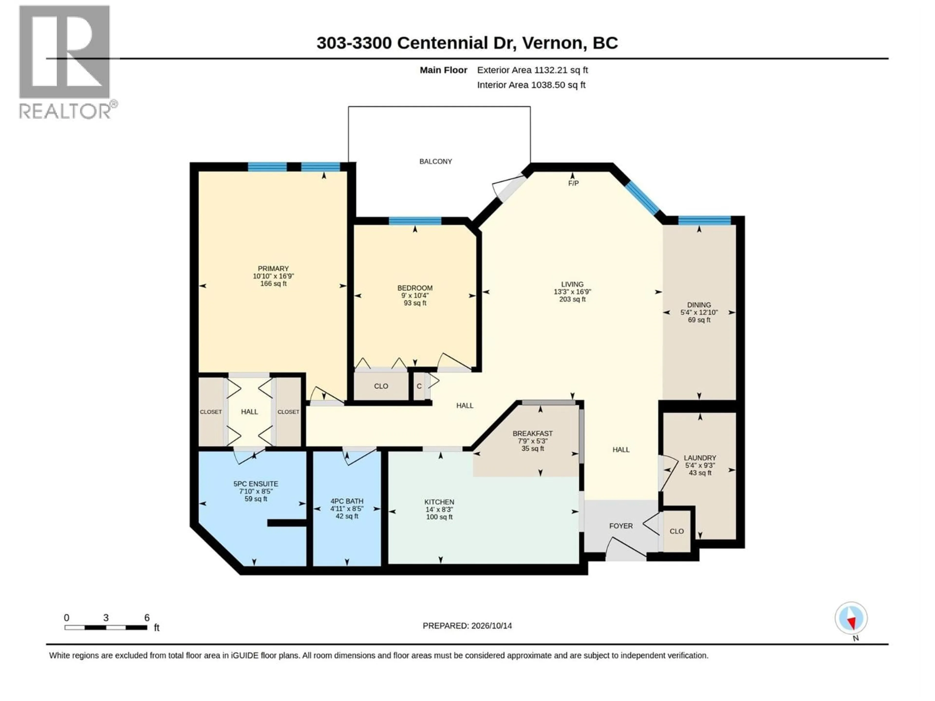 Floor plan for 303 - 3300 CENTENNIAL DRIVE, Vernon British Columbia V1T9M5
