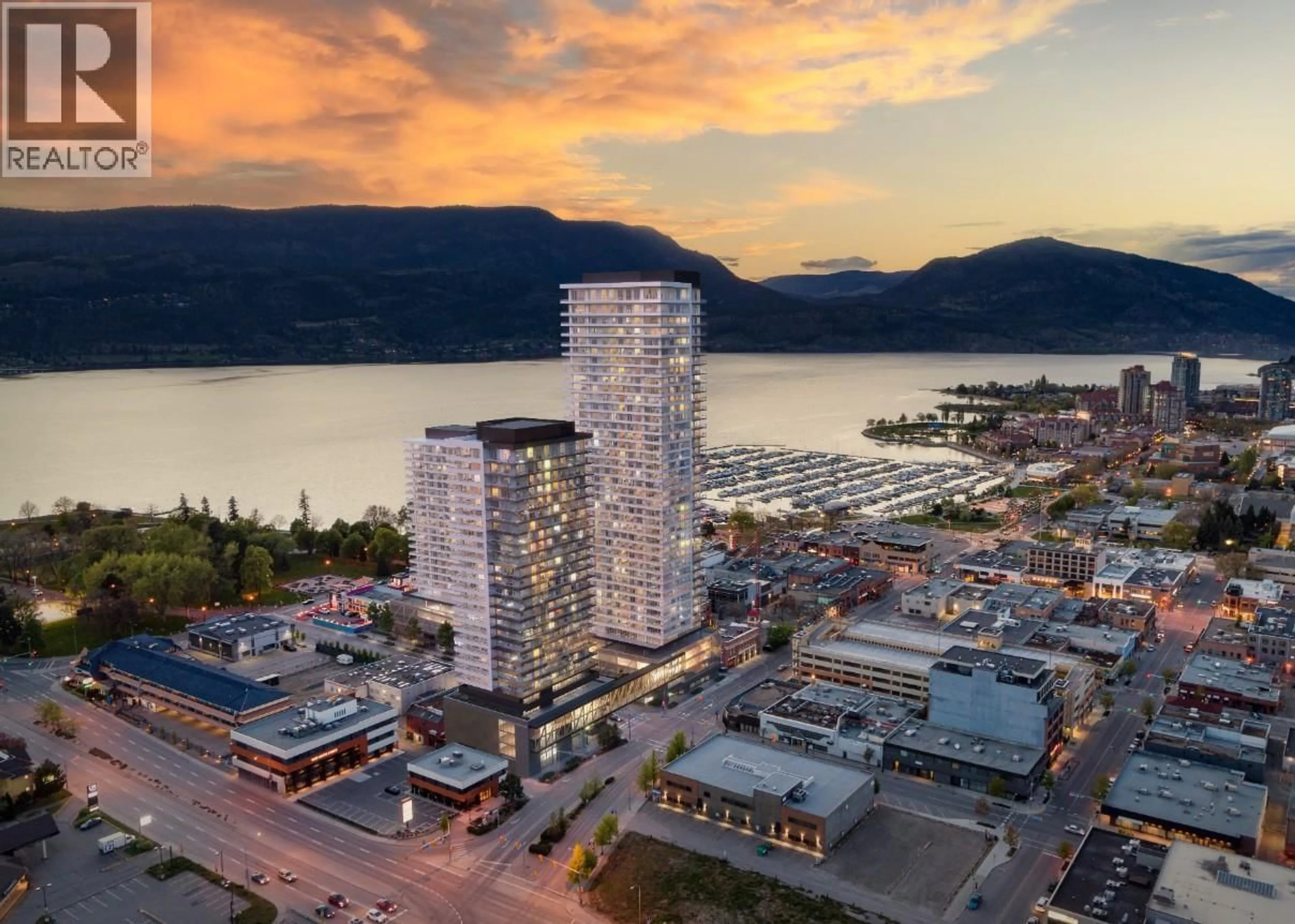 A pic from outside/outdoor area/front of a property/back of a property/a pic from drone, unknown for 1704 - 238 LEON AVENUE, Kelowna British Columbia V1Y6H9