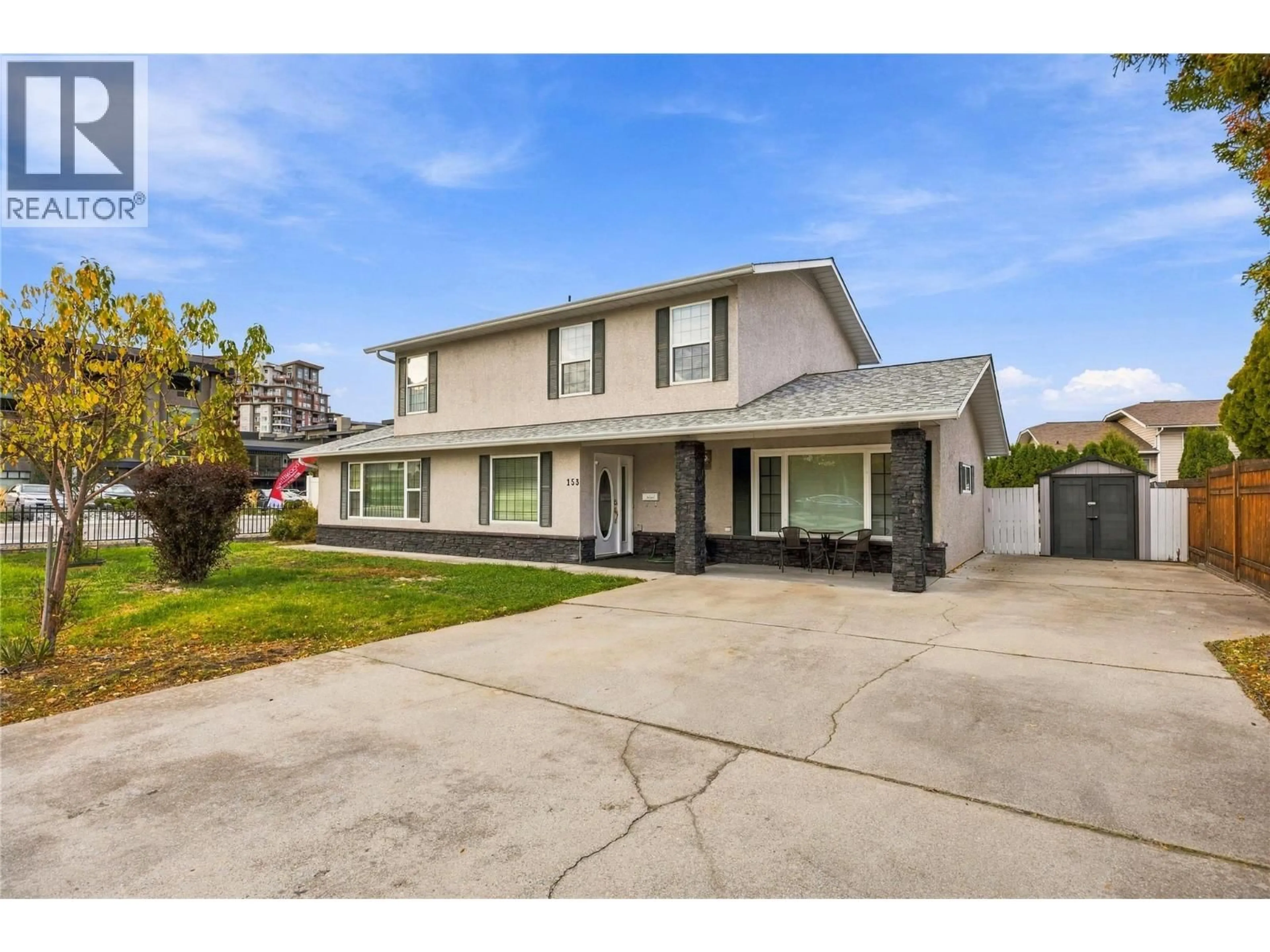 Home with vinyl exterior material, street for 153 YORKTON AVENUE, Penticton British Columbia V2A3V3