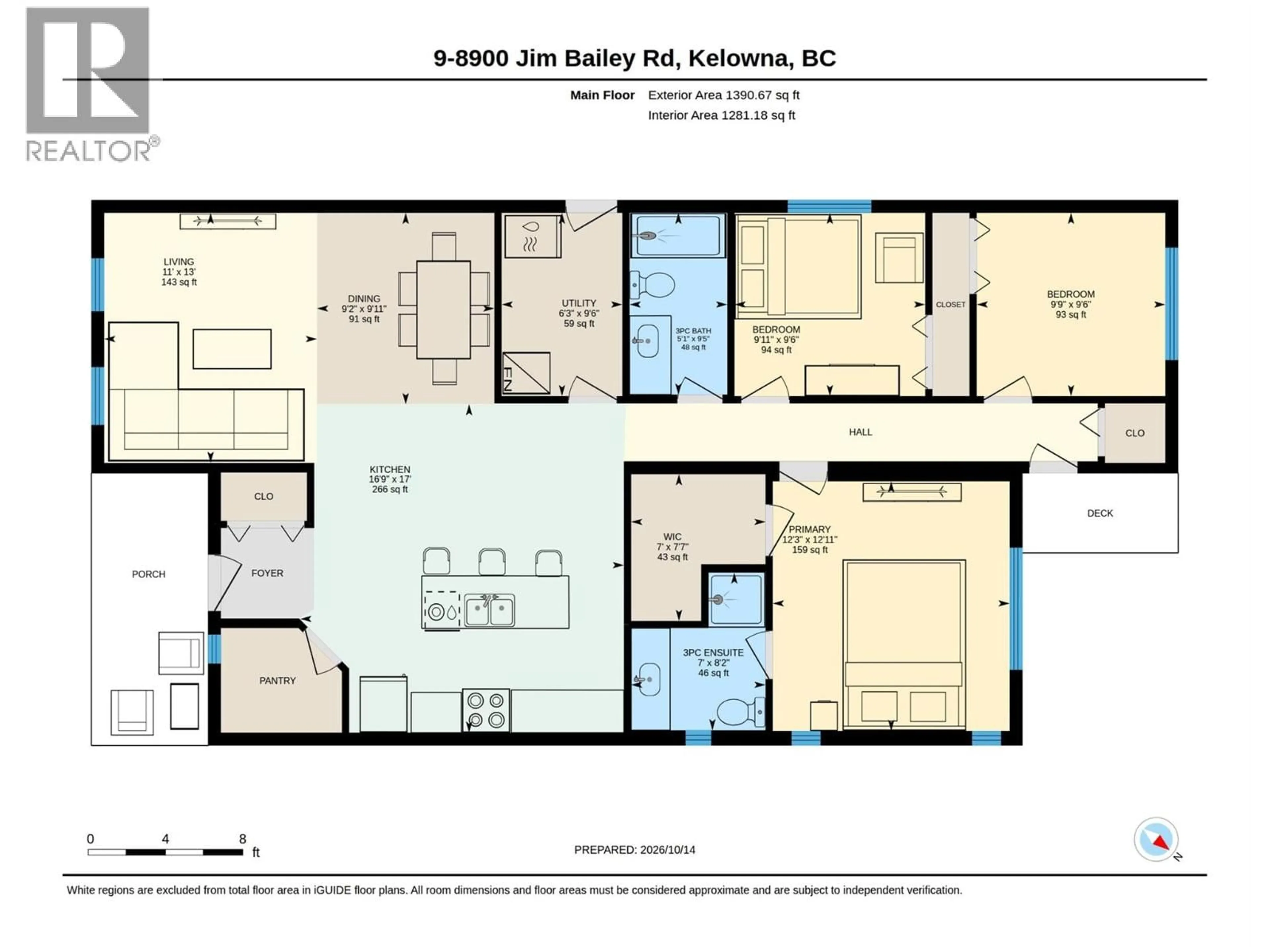Floor plan for 9 - 8900 JIM BAILEY ROAD, Kelowna British Columbia V4V0B5