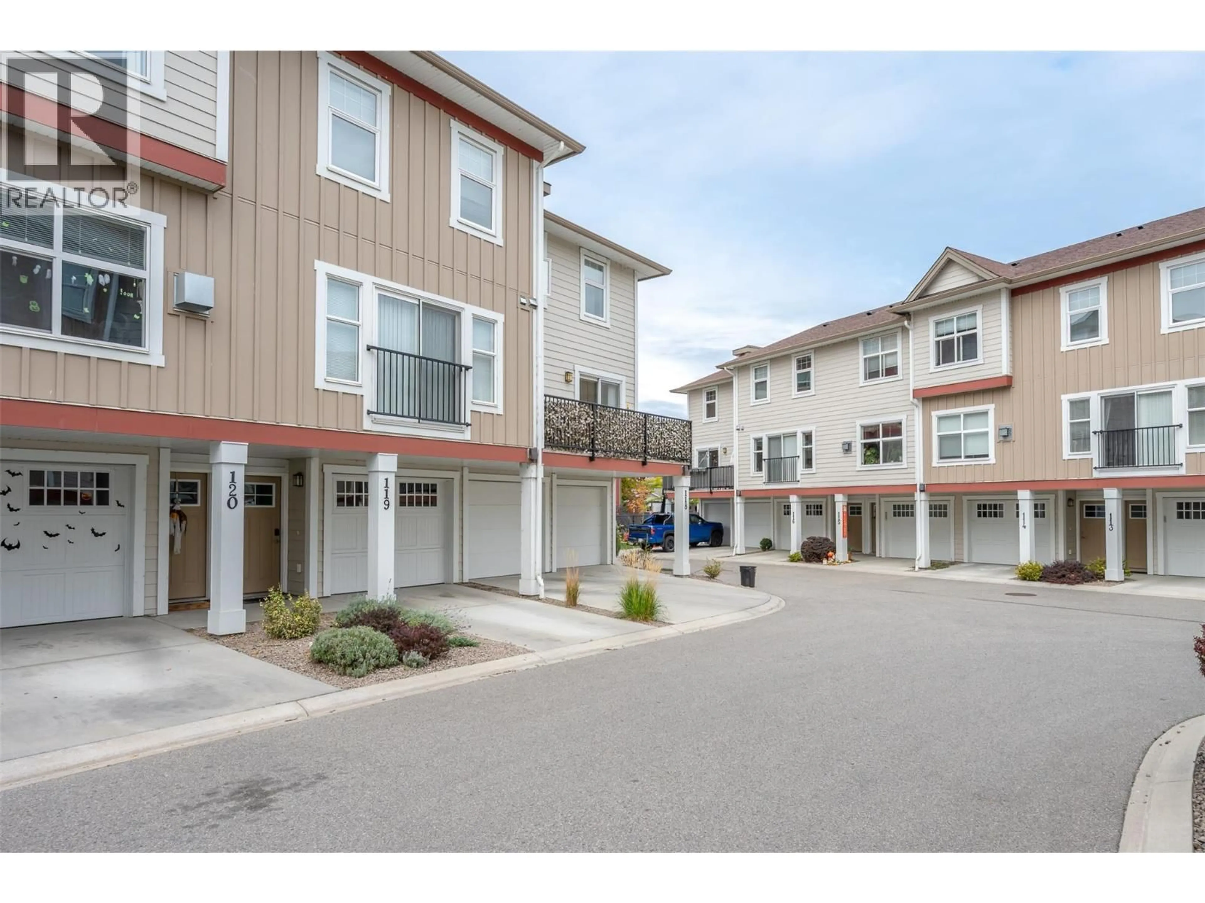 A pic from outside/outdoor area/front of a property/back of a property/a pic from drone, street for 119 - 3363 WILSON STREET, Penticton British Columbia V2A9G7