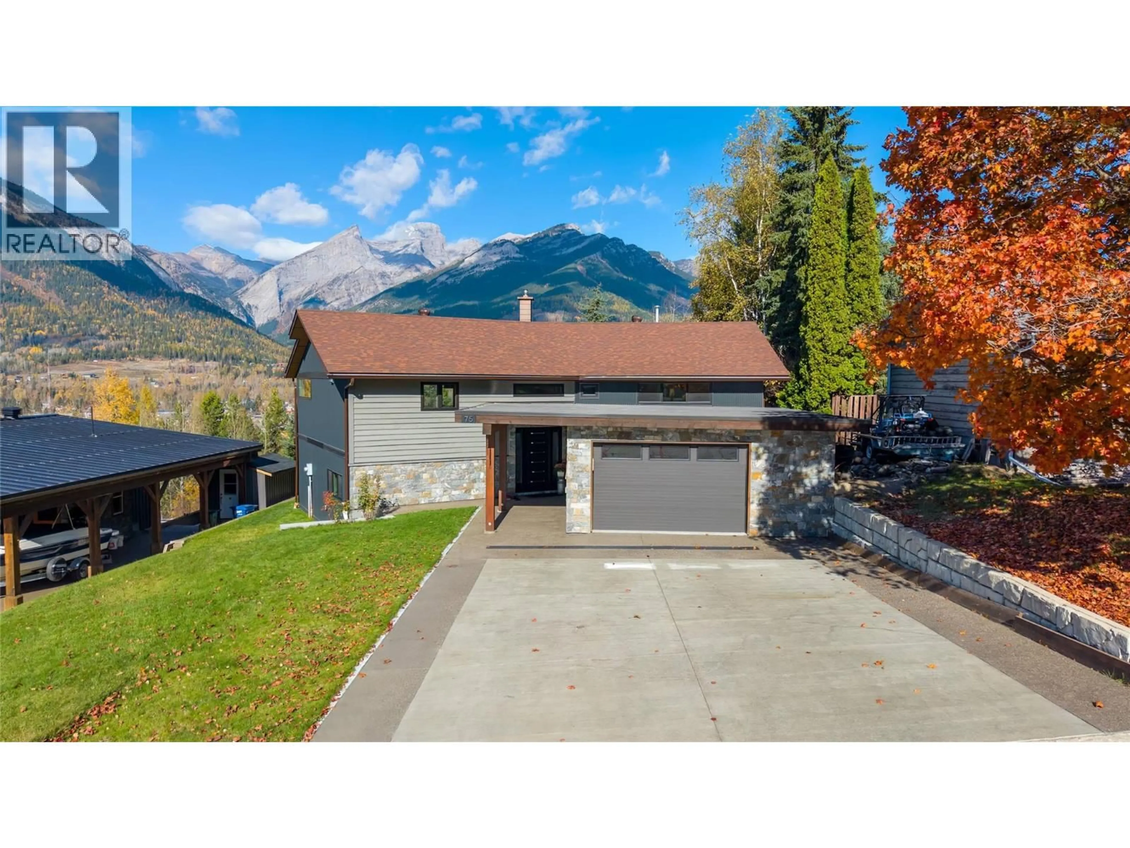 A pic from outside/outdoor area/front of a property/back of a property/a pic from drone, mountain view for 75 RIDGEMONT DRIVE, Fernie British Columbia V0B1M2