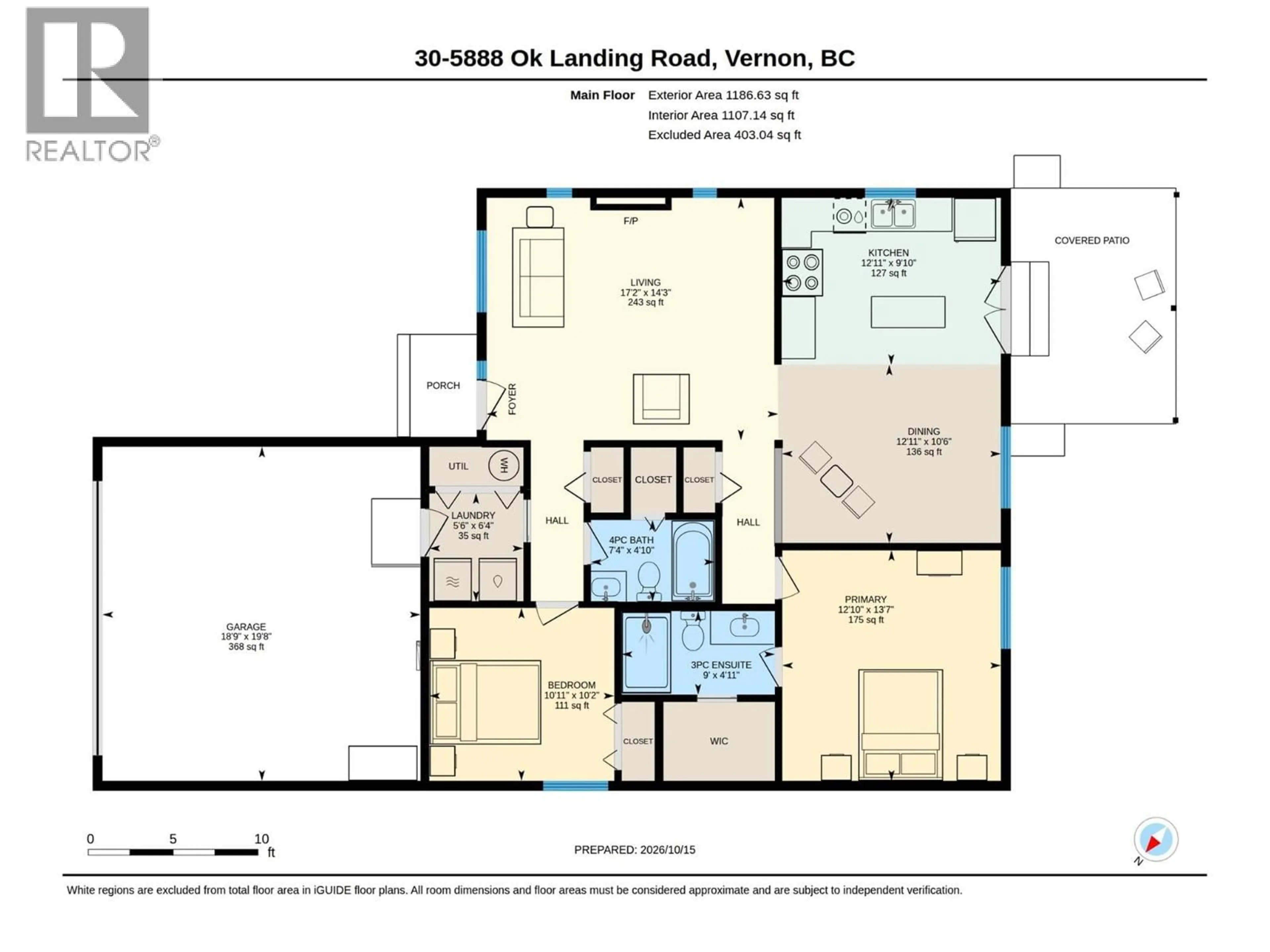 Floor plan for 30 - 5888 OKANAGAN LANDING ROAD, Vernon British Columbia V1H1S2