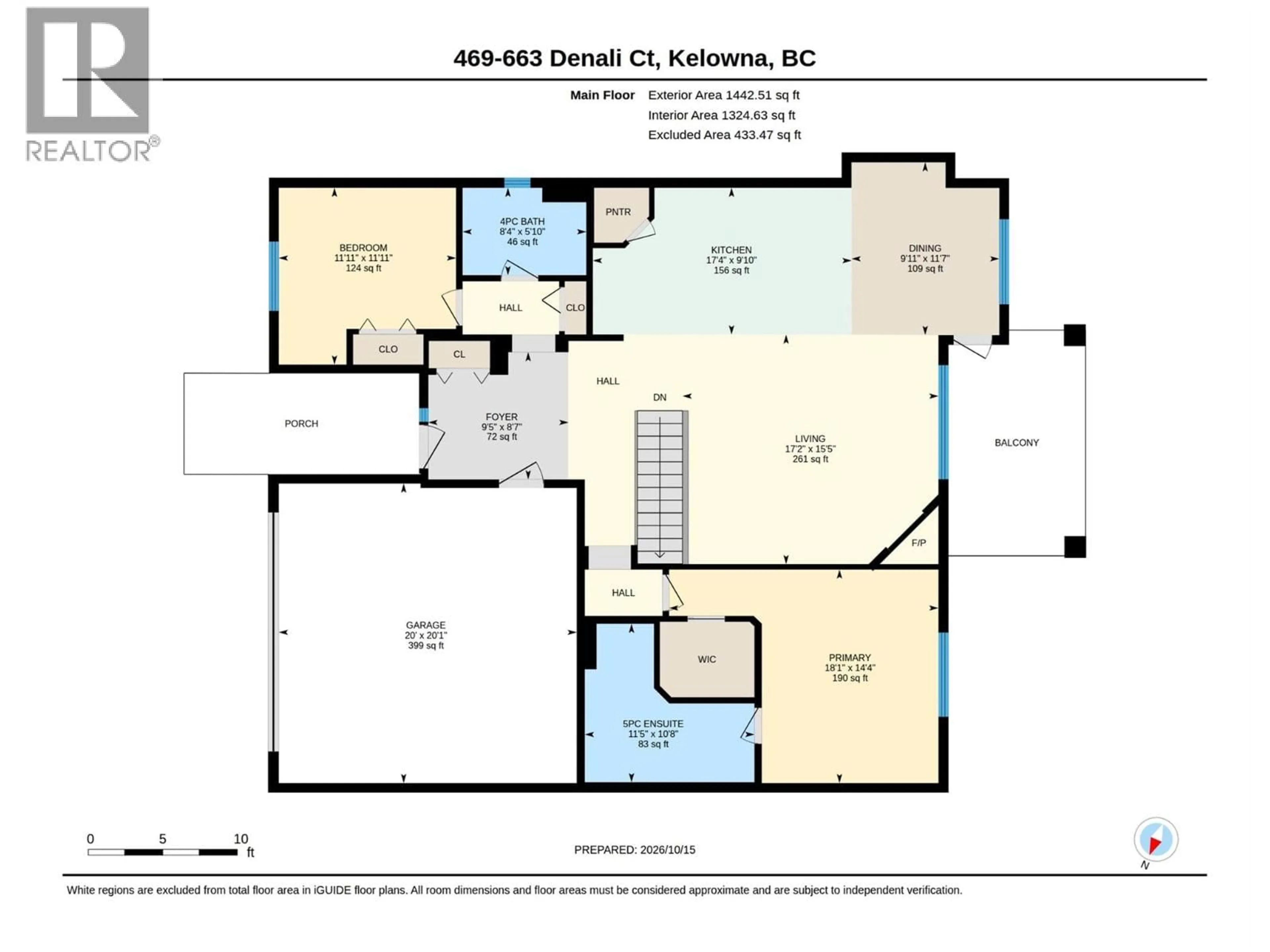 Floor plan for 469 - 663 DENALI COURT, Kelowna British Columbia V1V2R3