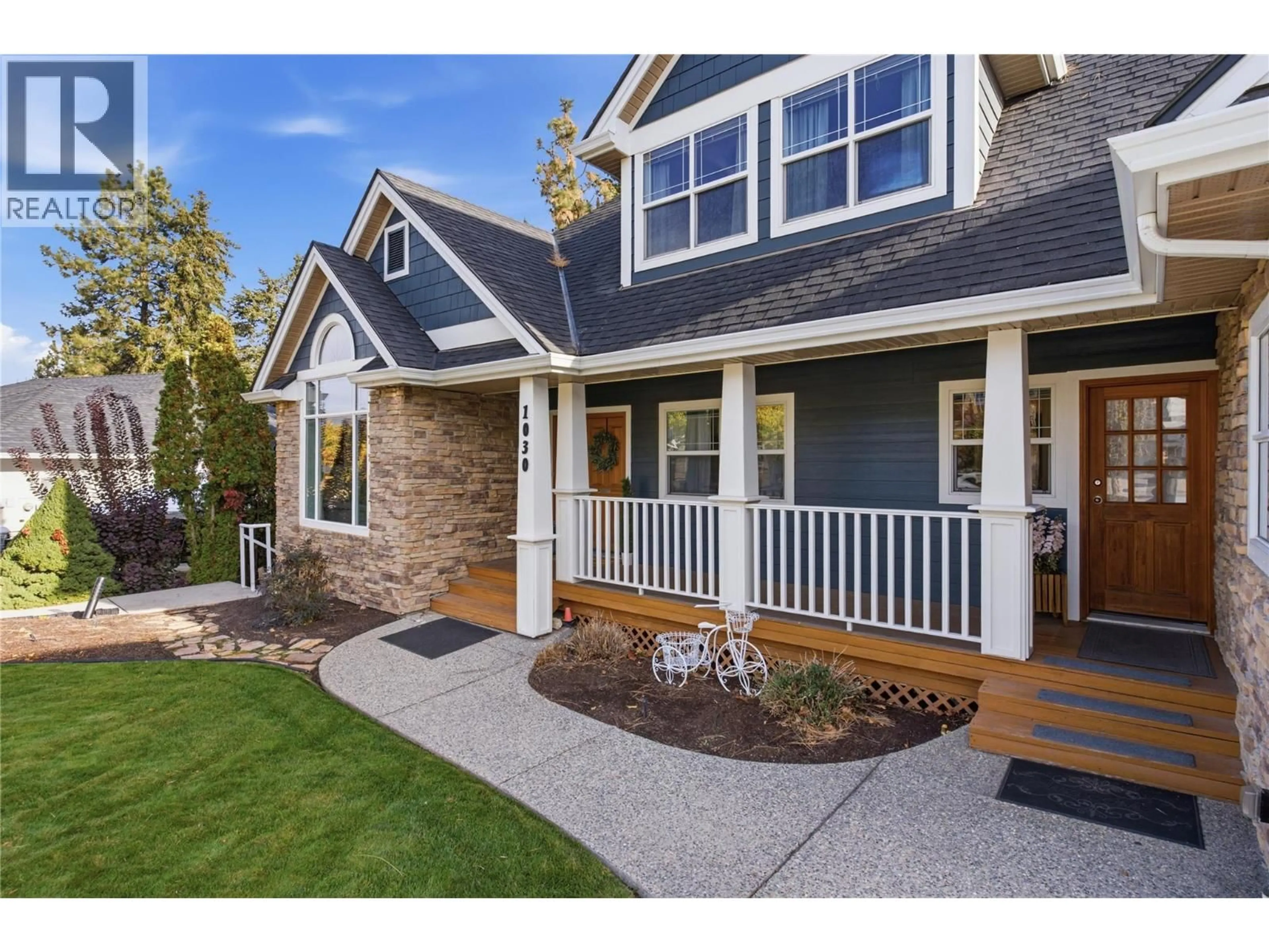 Home with brick exterior material, street for 1030 SKEENA DRIVE, Kelowna British Columbia V1V2K7
