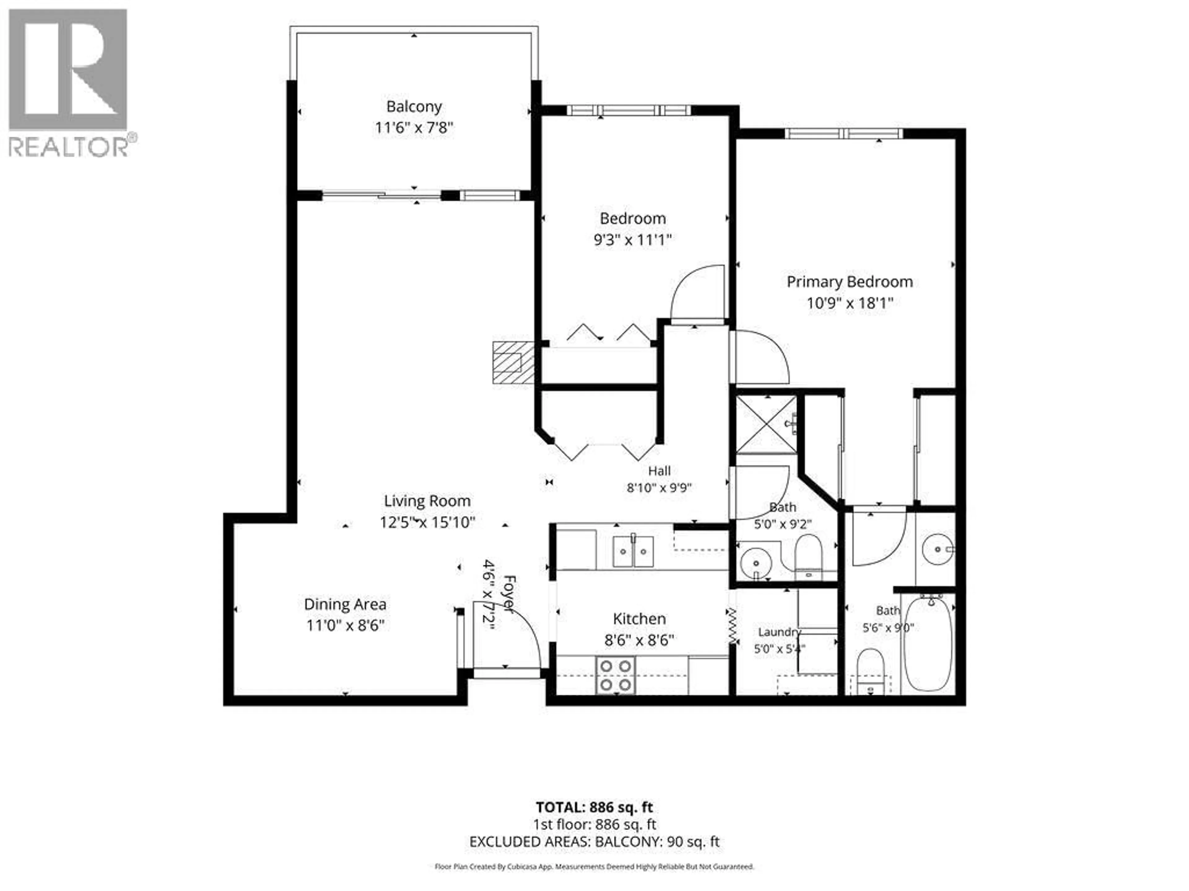 Floor plan for 104 - 650 3 STREET SOUTHWEST, Salmon Arm British Columbia V1E1P6
