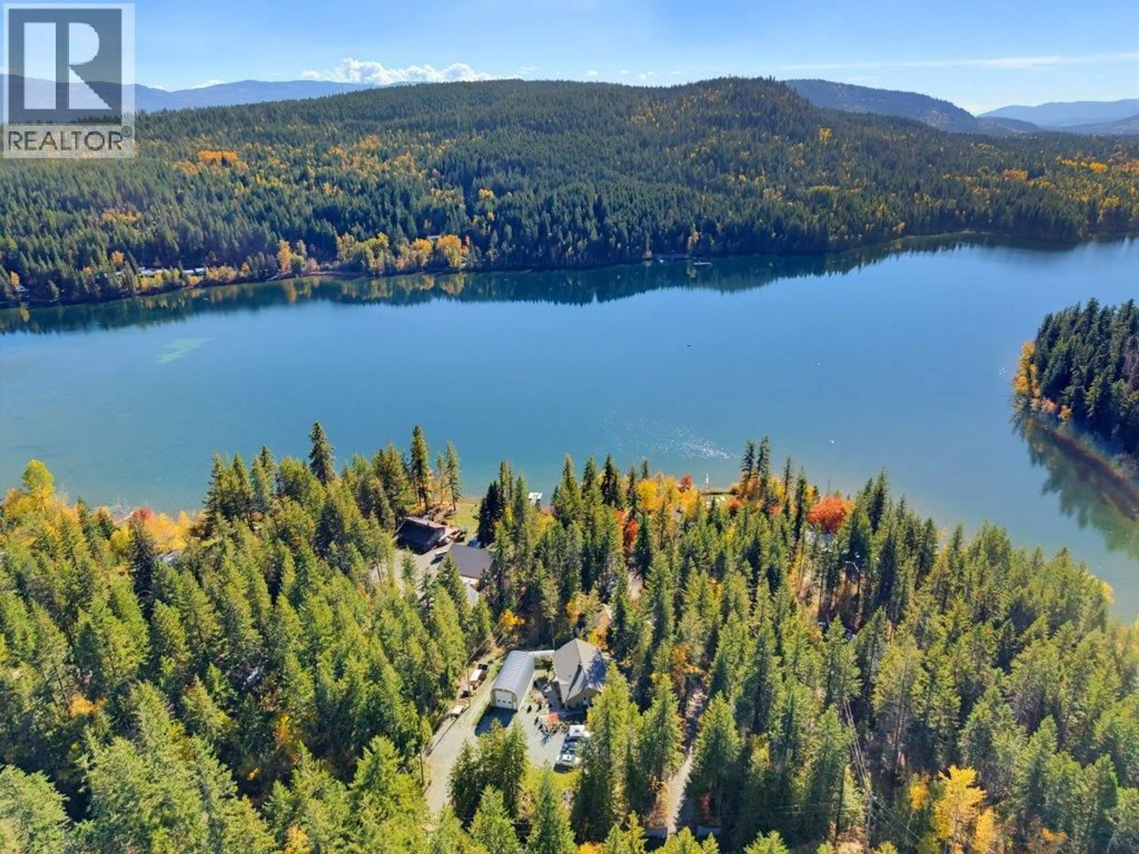 A pic from outside/outdoor area/front of a property/back of a property/a pic from drone, water/lake/river/ocean view for 741 GARDOM LAKE ROAD, Enderby British Columbia V0E1V3
