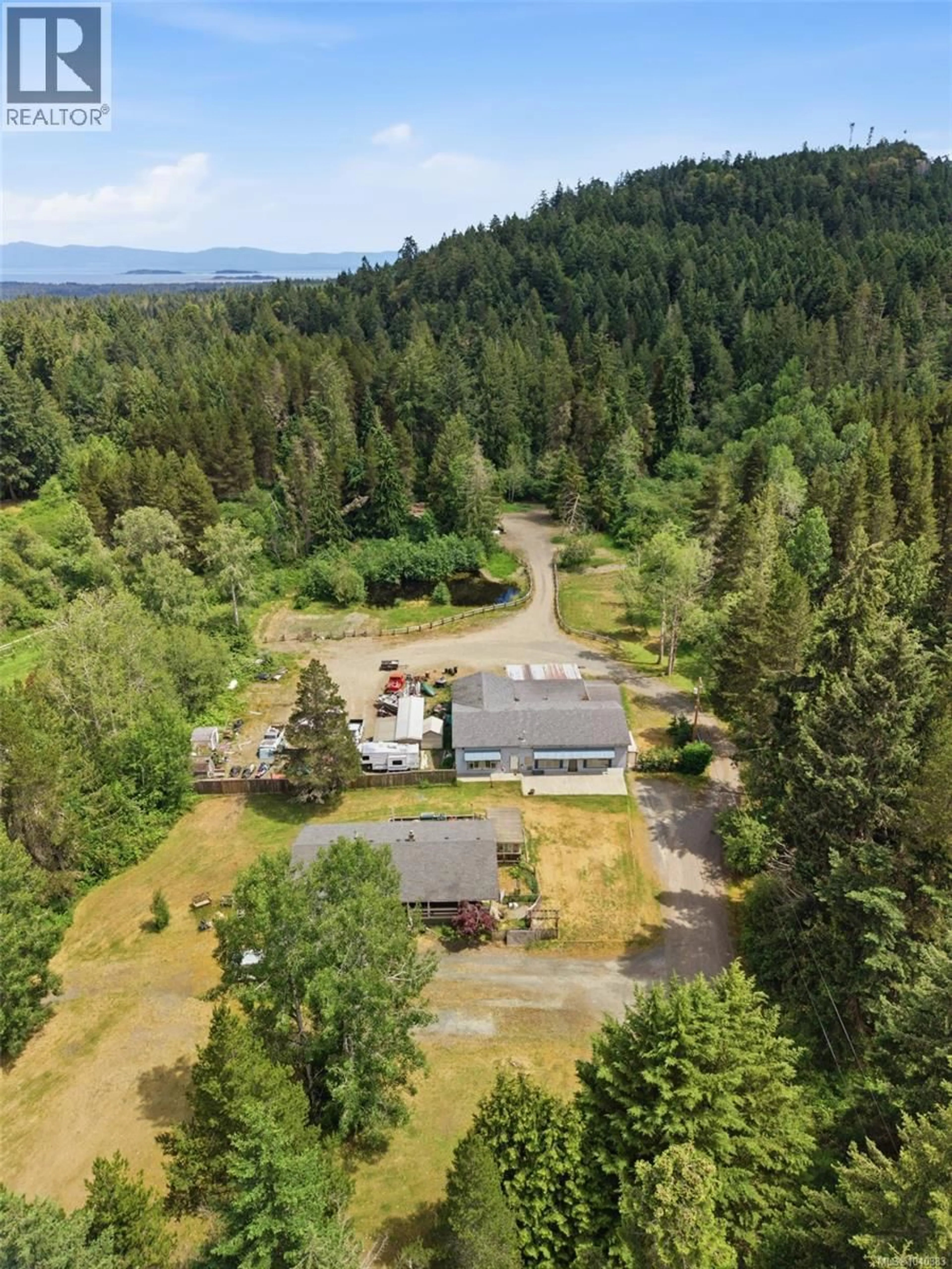 A pic from outside/outdoor area/front of a property/back of a property/a pic from drone, water/lake/river/ocean view for 1144 BELLEVUE ROAD, Errington British Columbia V9P2C4