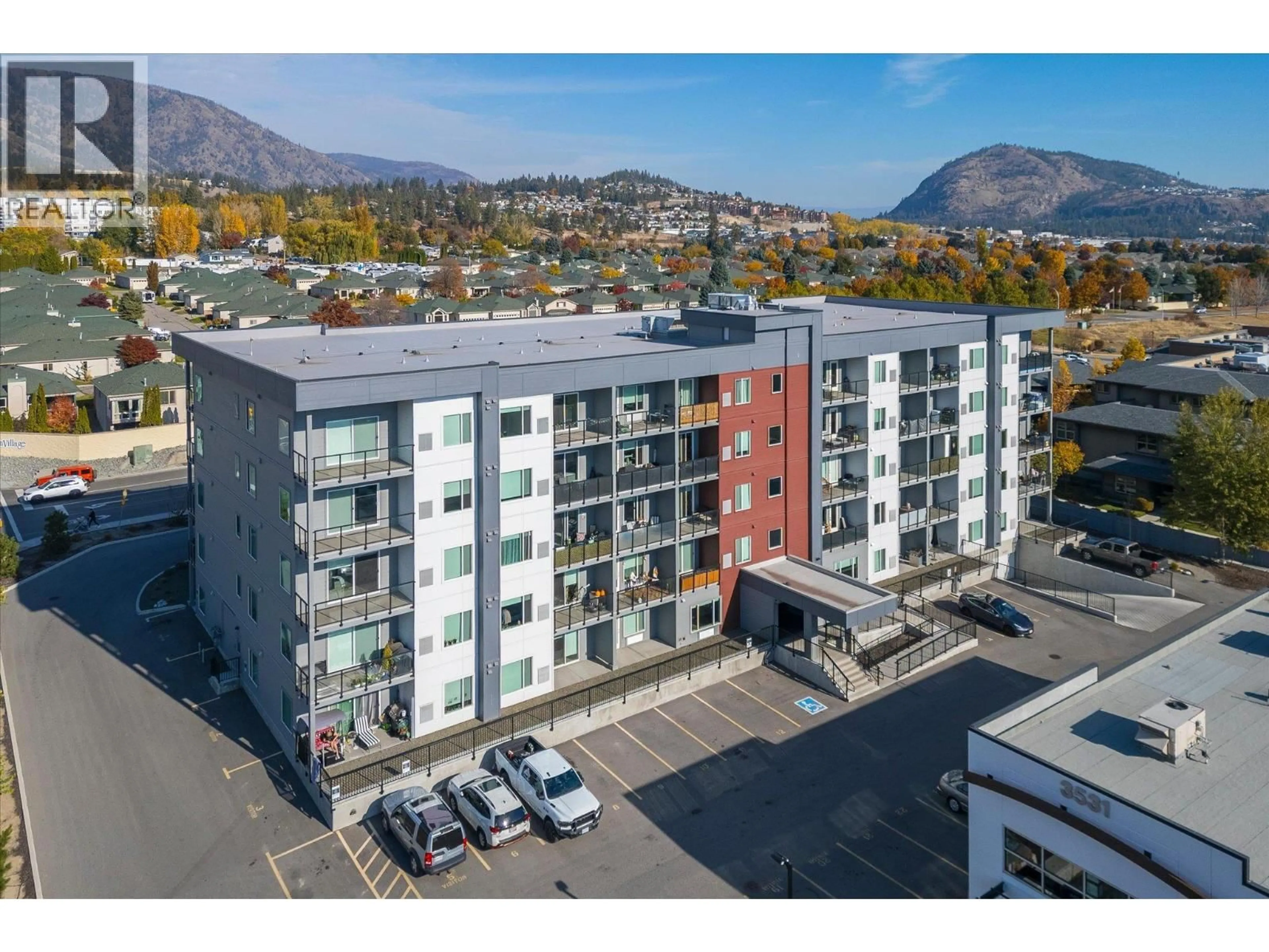 A pic from outside/outdoor area/front of a property/back of a property/a pic from drone, mountain view for 305 - 2345 BUTT ROAD, Westbank British Columbia V4T0G2