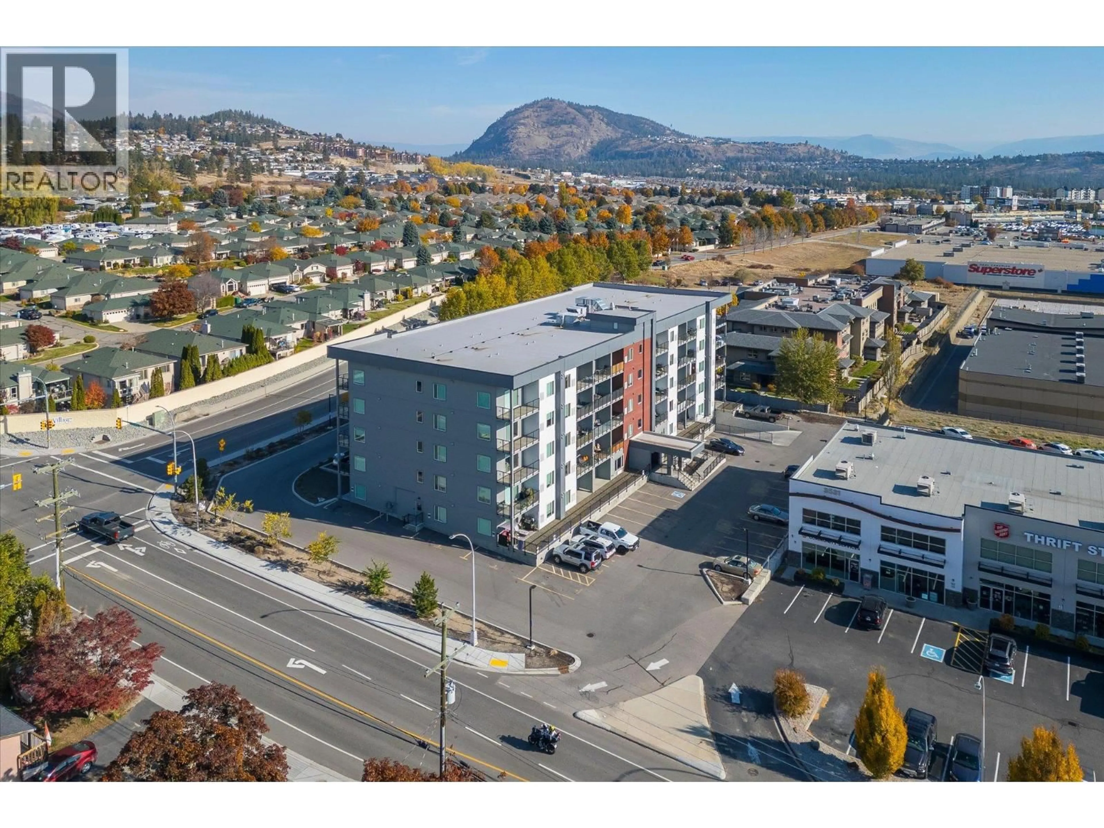 A pic from outside/outdoor area/front of a property/back of a property/a pic from drone, mountain view for 305 - 2345 BUTT ROAD, Westbank British Columbia V4T0G2