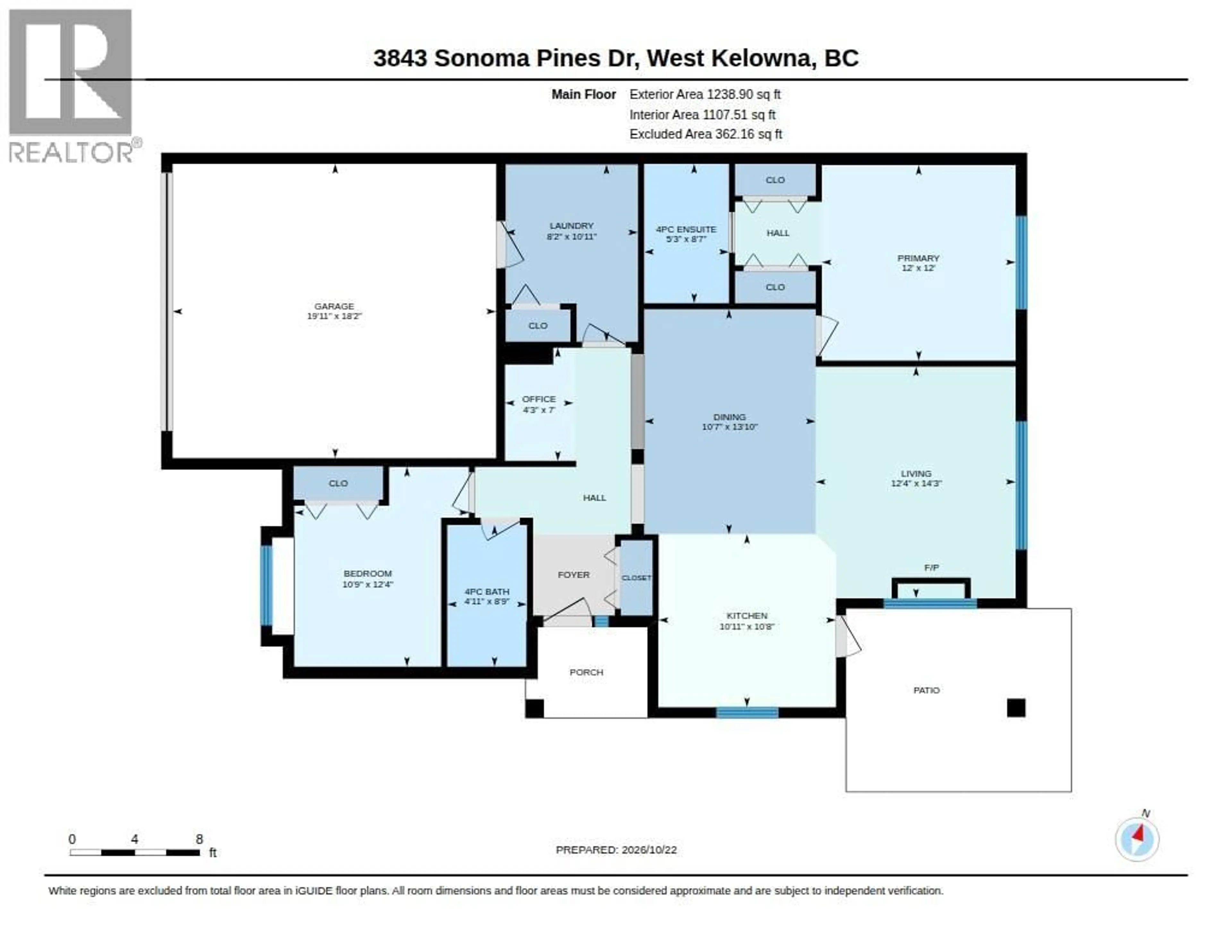 Floor plan for 3843 SONOMA PINES DRIVE, Westbank British Columbia V4T2Z5