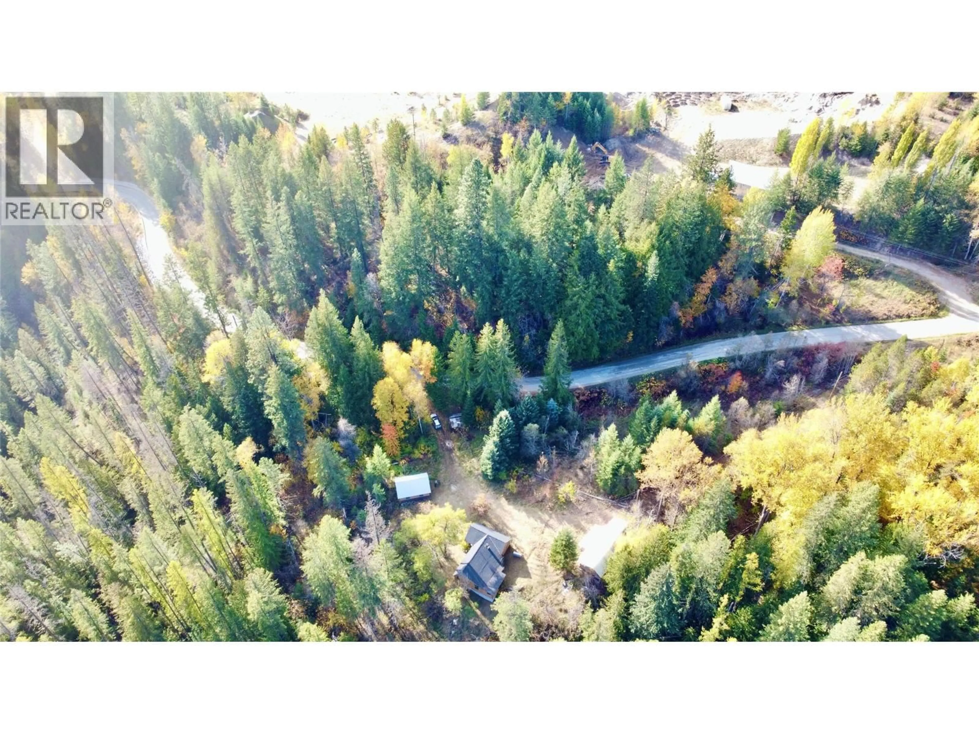 A pic from outside/outdoor area/front of a property/back of a property/a pic from drone, forest/trees view for 6103 SPROULE CREEK ROAD, Nelson British Columbia V1L6Y1