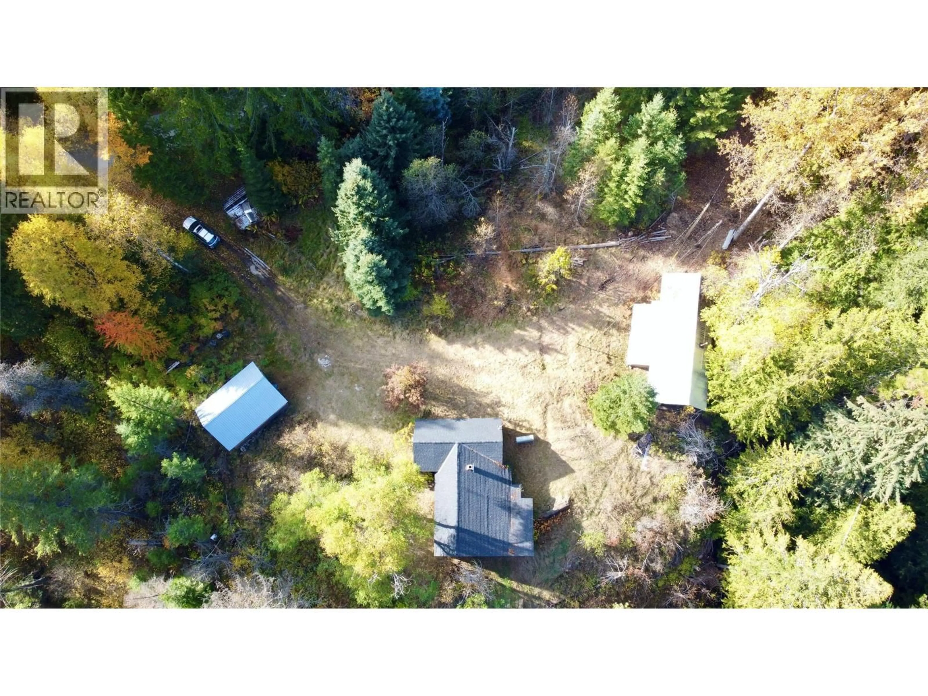 A pic from outside/outdoor area/front of a property/back of a property/a pic from drone, forest/trees view for 6103 SPROULE CREEK ROAD, Nelson British Columbia V1L6Y1
