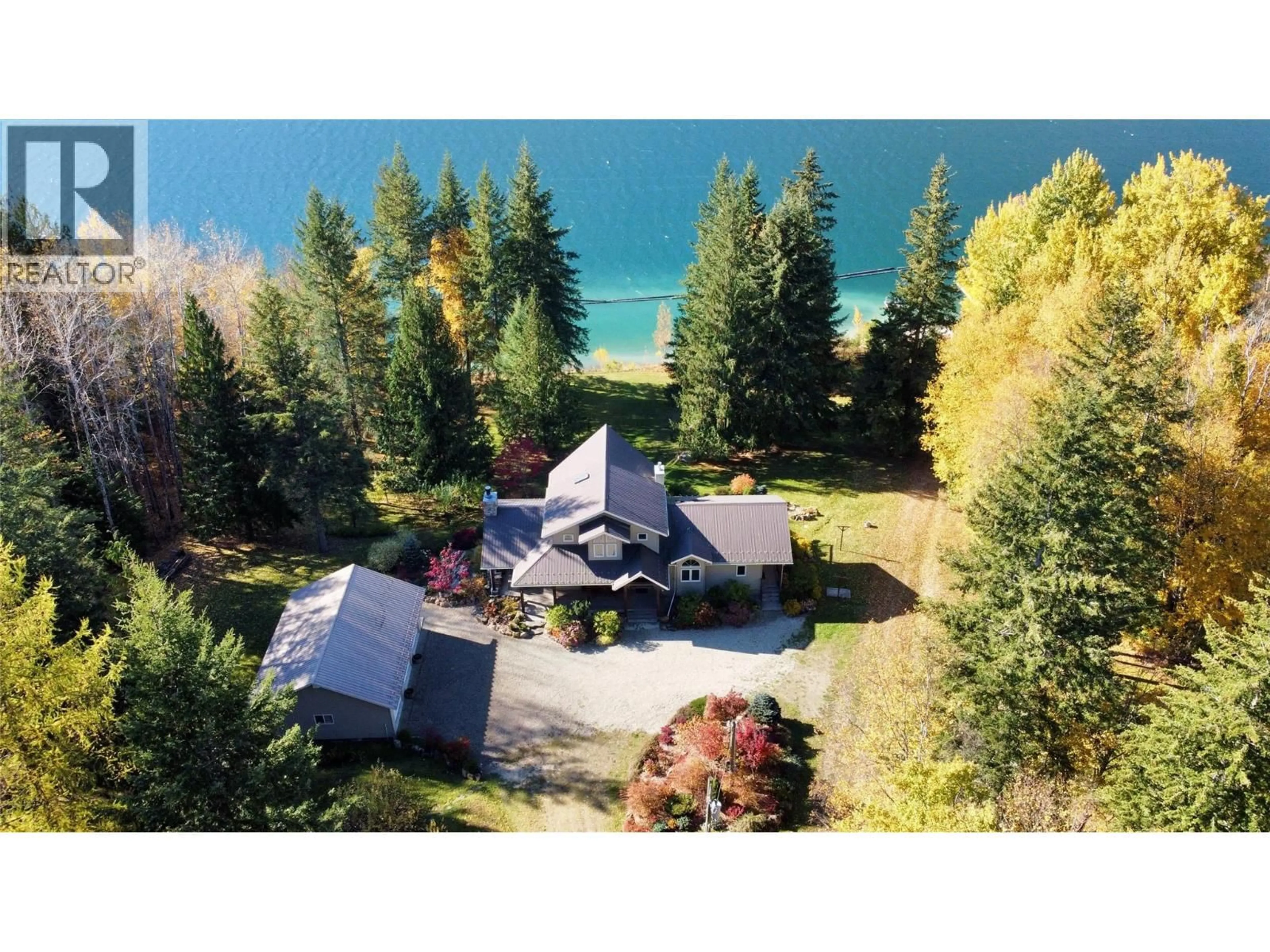 A pic from outside/outdoor area/front of a property/back of a property/a pic from drone, water/lake/river/ocean view for 4962 HIGHWAY 6 HIGHWAY, Burton British Columbia V0G1R0