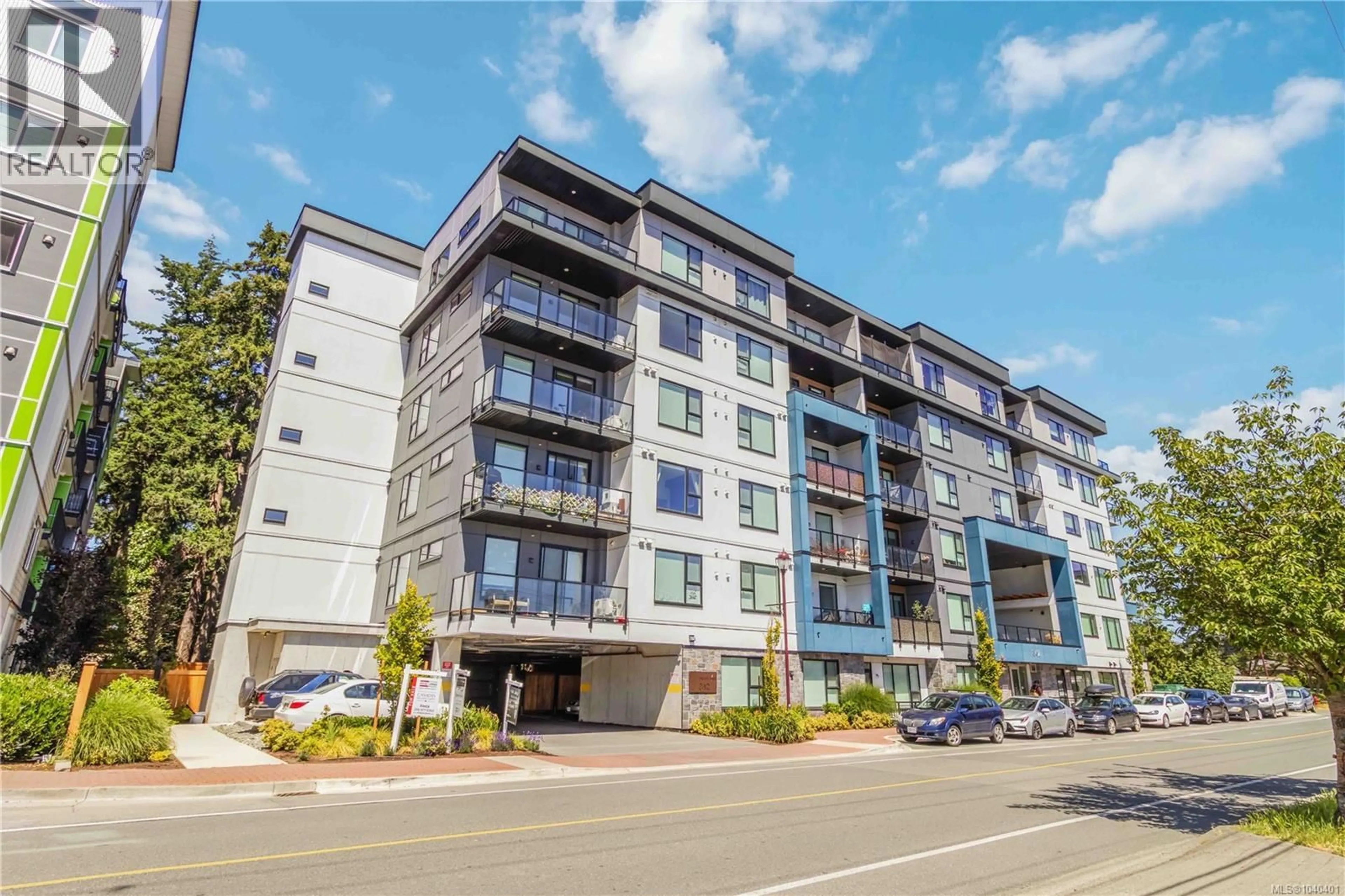 A pic from outside/outdoor area/front of a property/back of a property/a pic from drone, building for 404 - 842 ORONO AVENUE, Langford British Columbia V9B2T8
