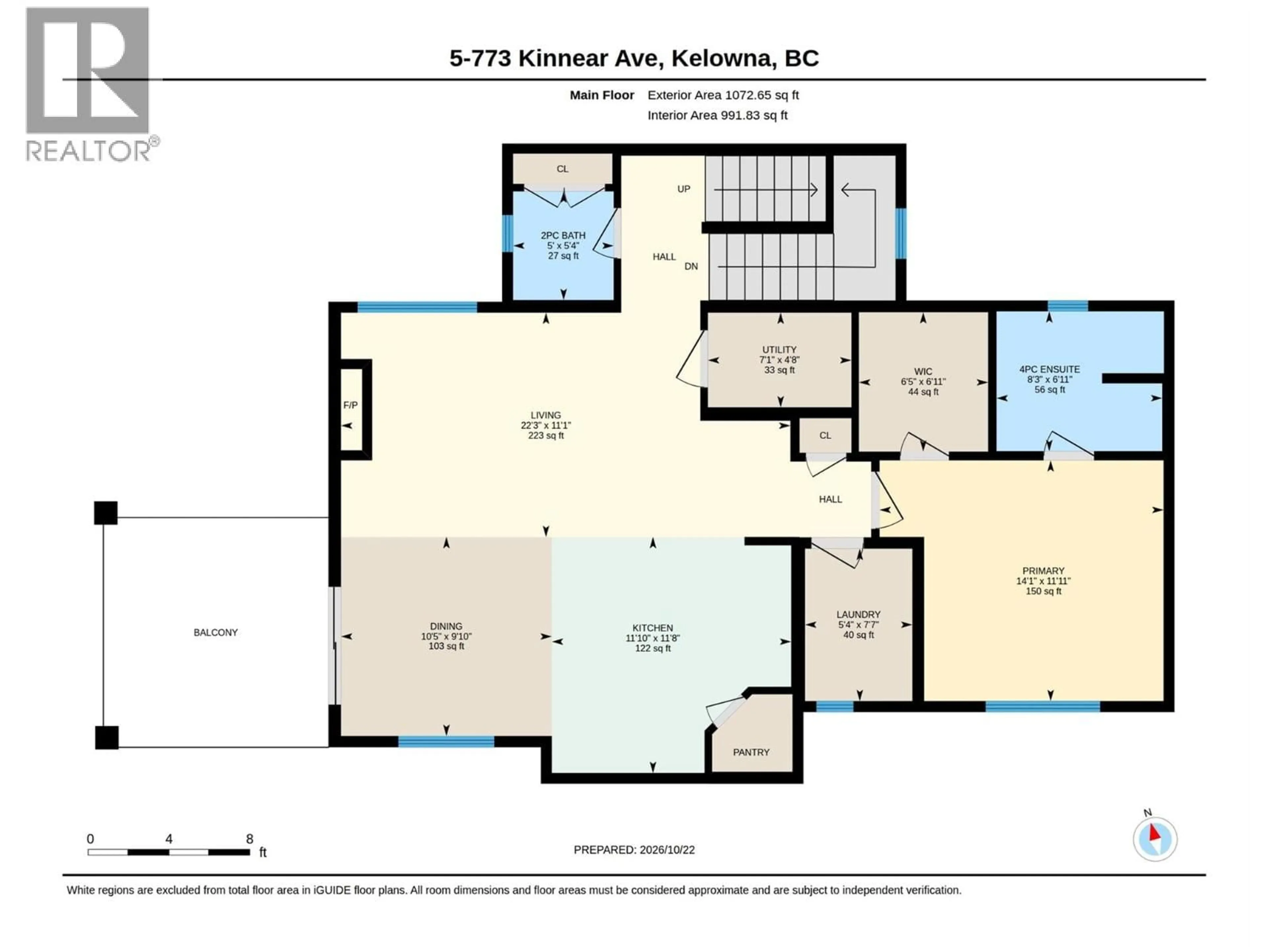 Floor plan for 5 - 773 KINNEAR AVENUE, Kelowna British Columbia V1Y5B2