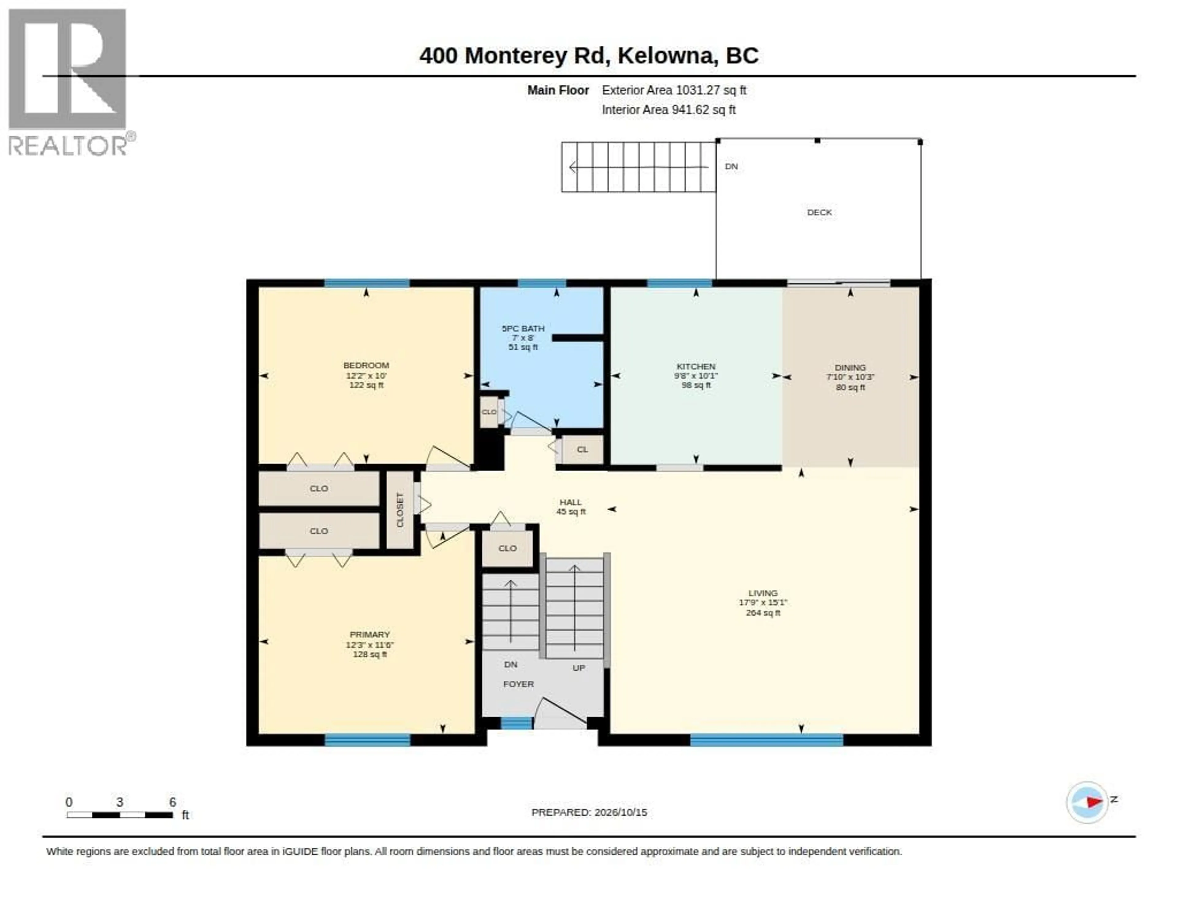 Floor plan for 400 MONTEREY ROAD, Kelowna British Columbia V1X1A2