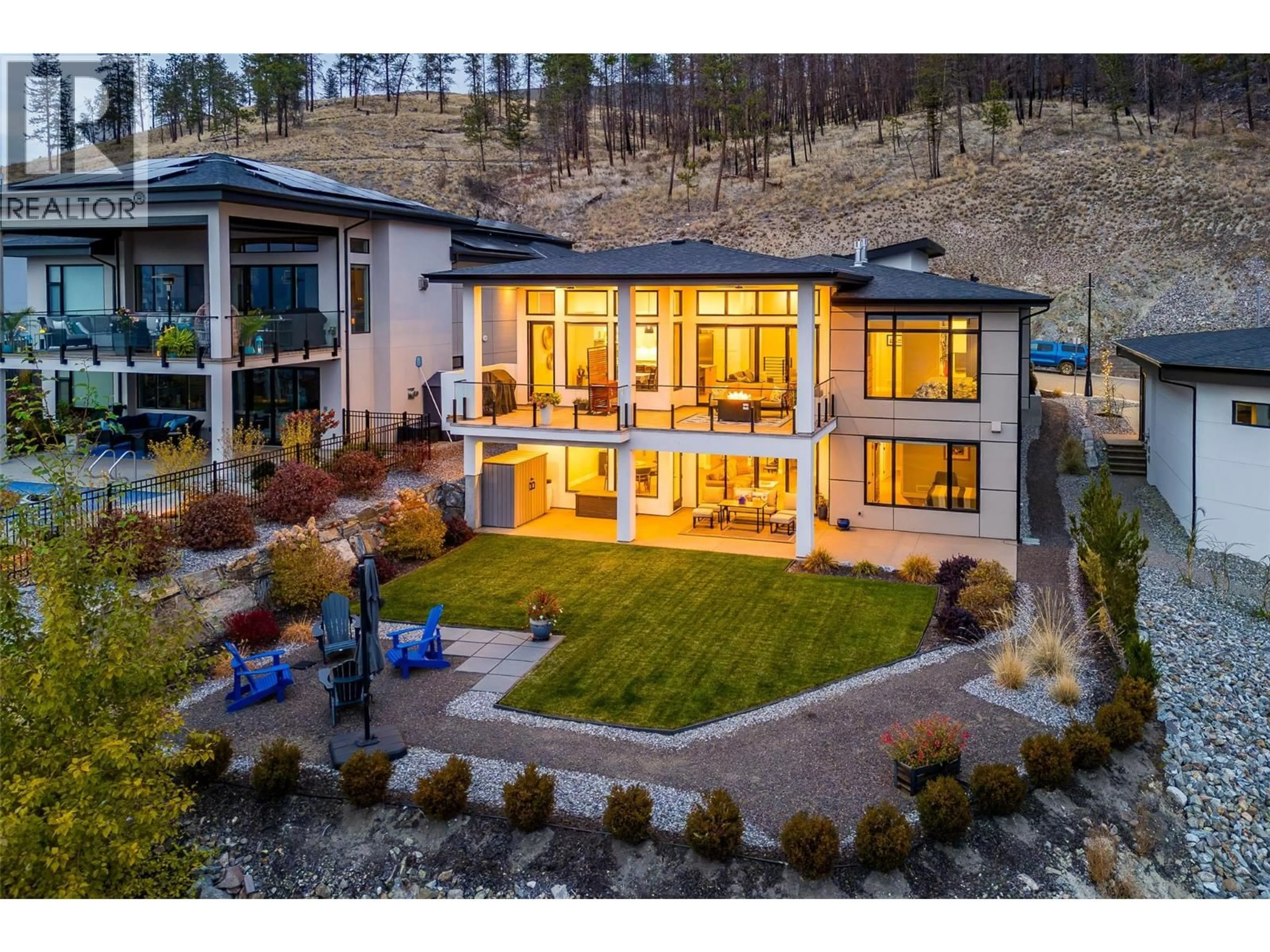 A pic from outside/outdoor area/front of a property/back of a property/a pic from drone, unknown for 9874 BEACON HILL DRIVE, Lake Country British Columbia V4V0A9
