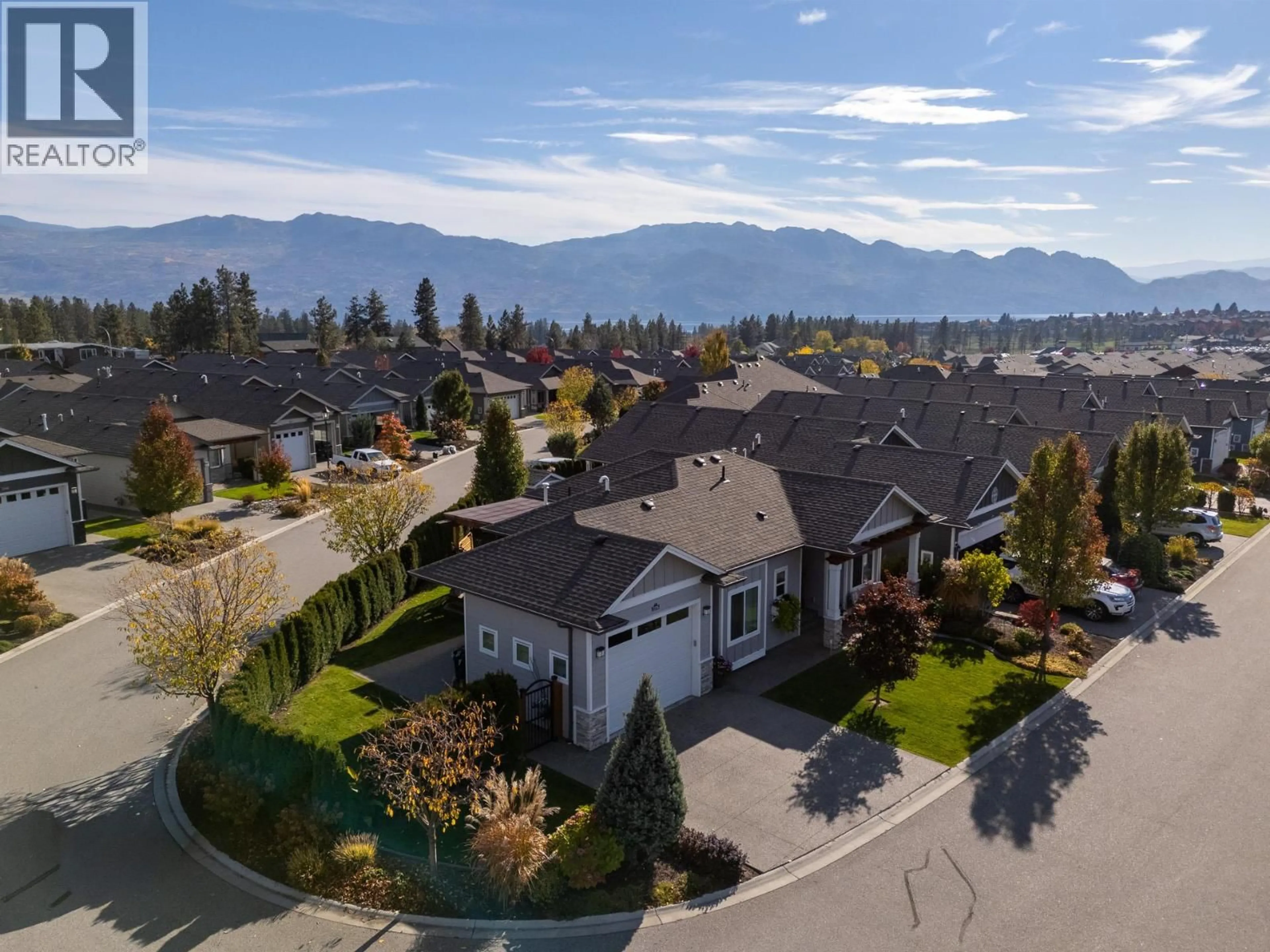 A pic from outside/outdoor area/front of a property/back of a property/a pic from drone, mountain view for 3376 KINGFISHER ROAD, Westbank British Columbia V4T3A5