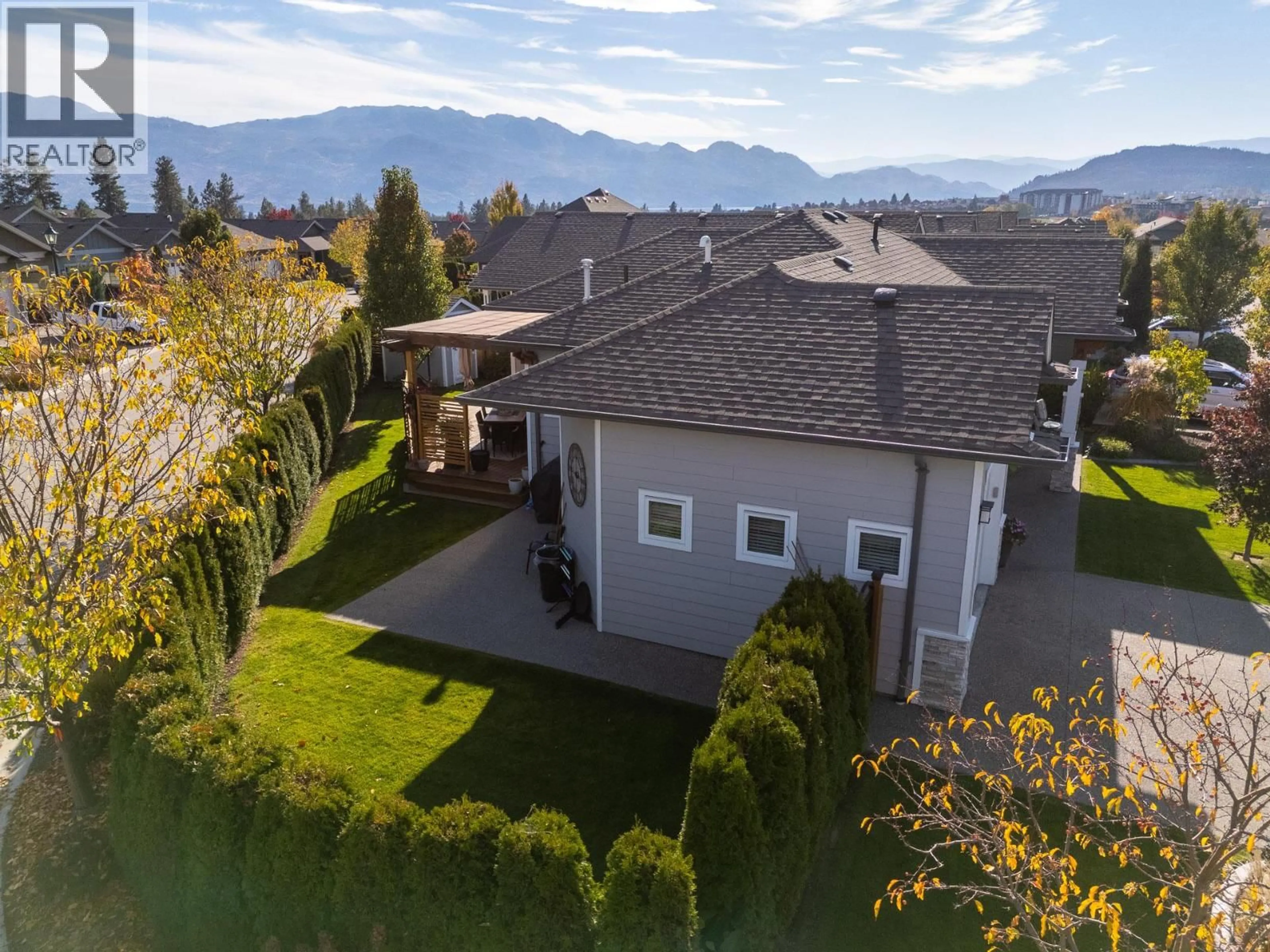 A pic from outside/outdoor area/front of a property/back of a property/a pic from drone, mountain view for 3376 KINGFISHER ROAD, Westbank British Columbia V4T3A5