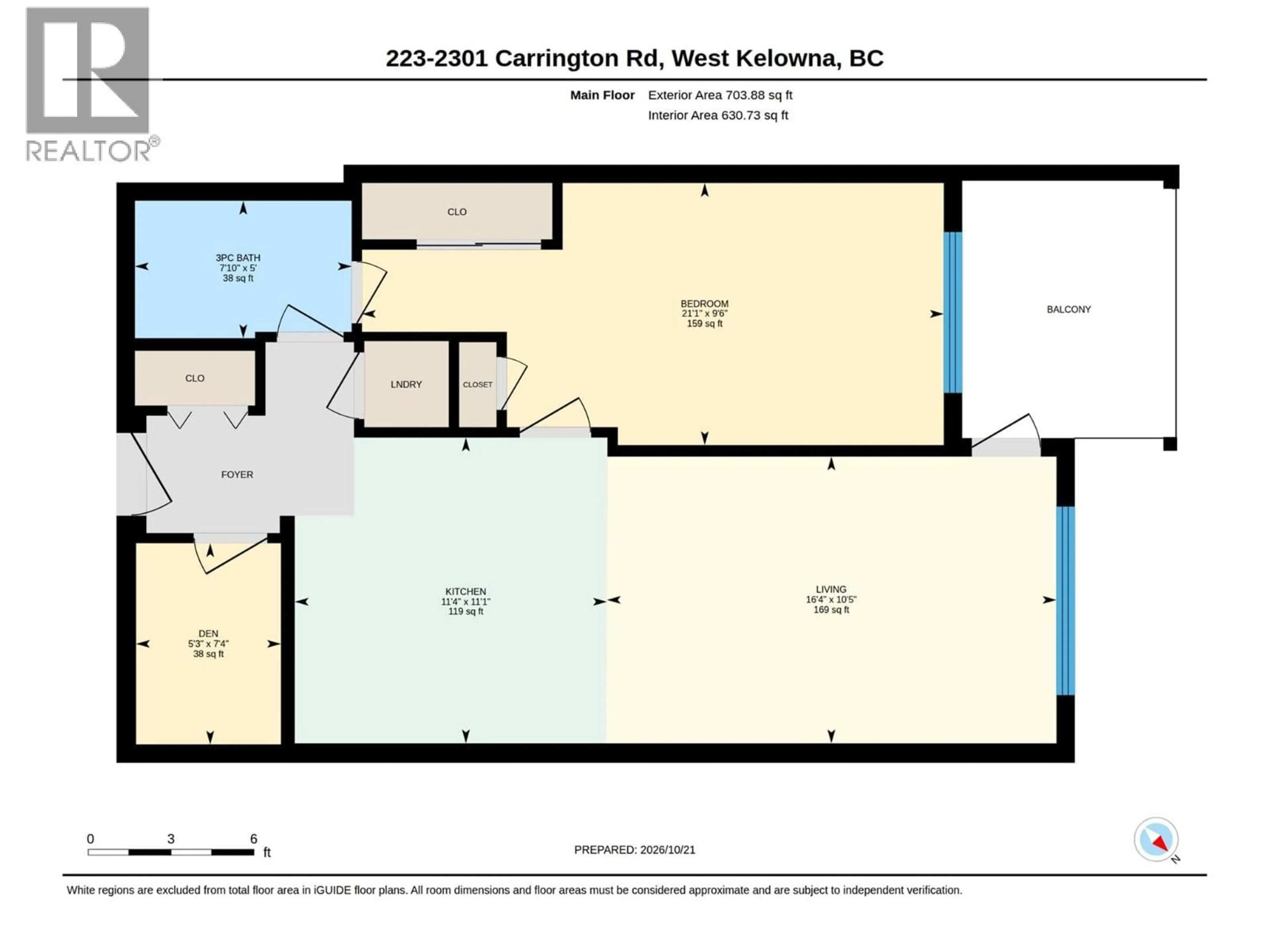 Floor plan for 223 - 2301 CARRINGTON ROAD, West Kelowna British Columbia V4T0E2