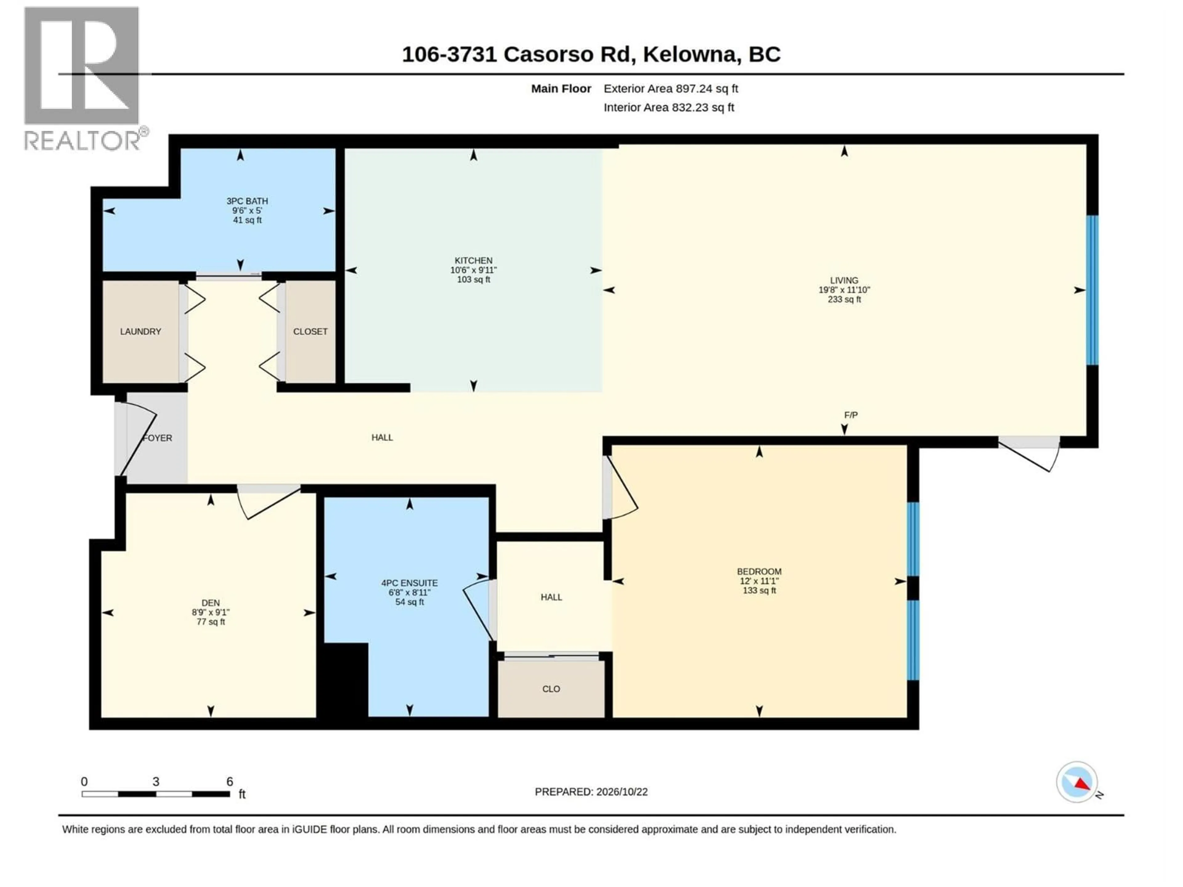 Floor plan for 106 - 3731 CASORSO ROAD, Kelowna British Columbia V1W5E9