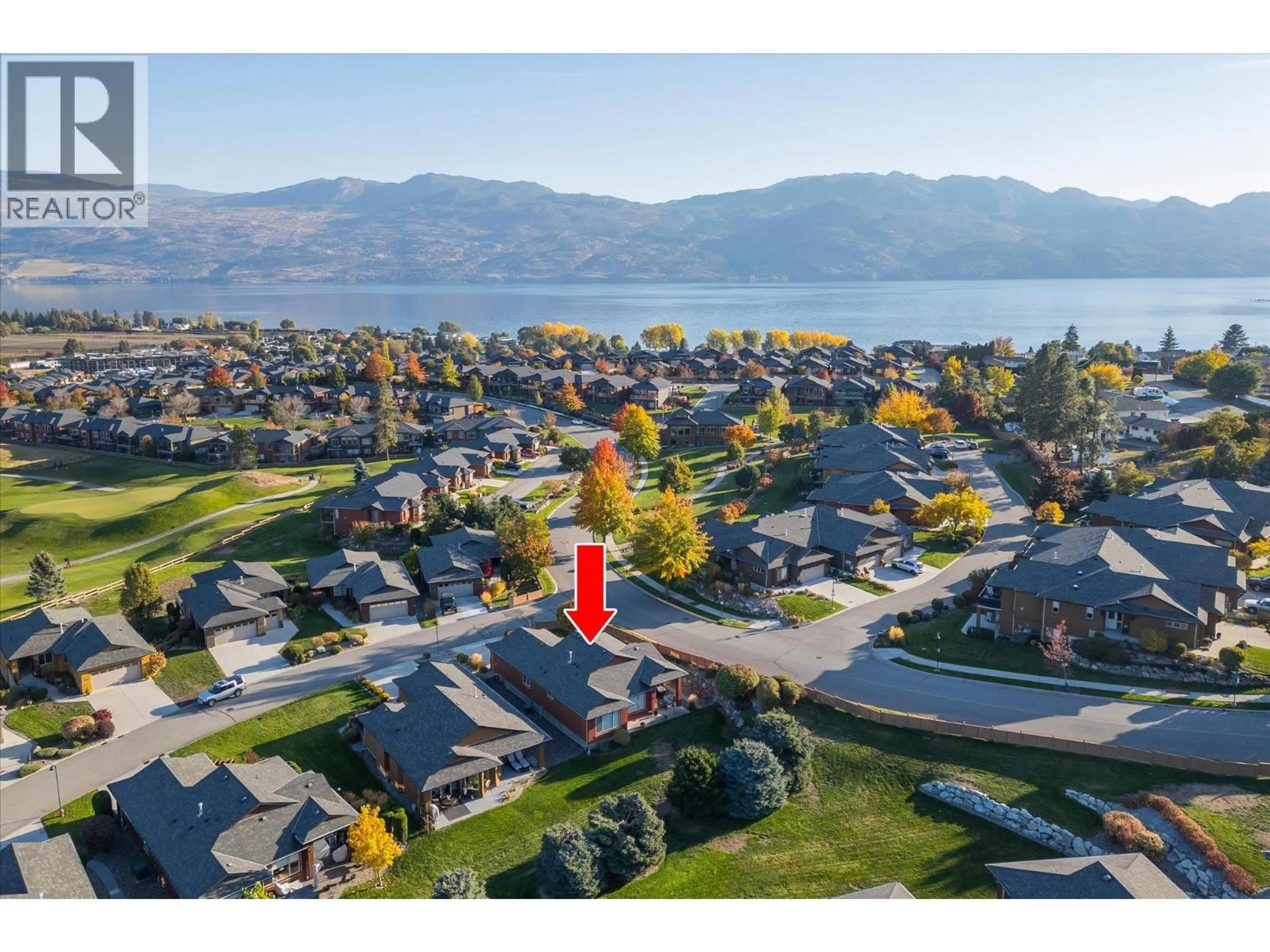A pic from outside/outdoor area/front of a property/back of a property/a pic from drone, water/lake/river/ocean view for 4147 SOLANA PLACE, West Kelowna British Columbia V4T2Y9