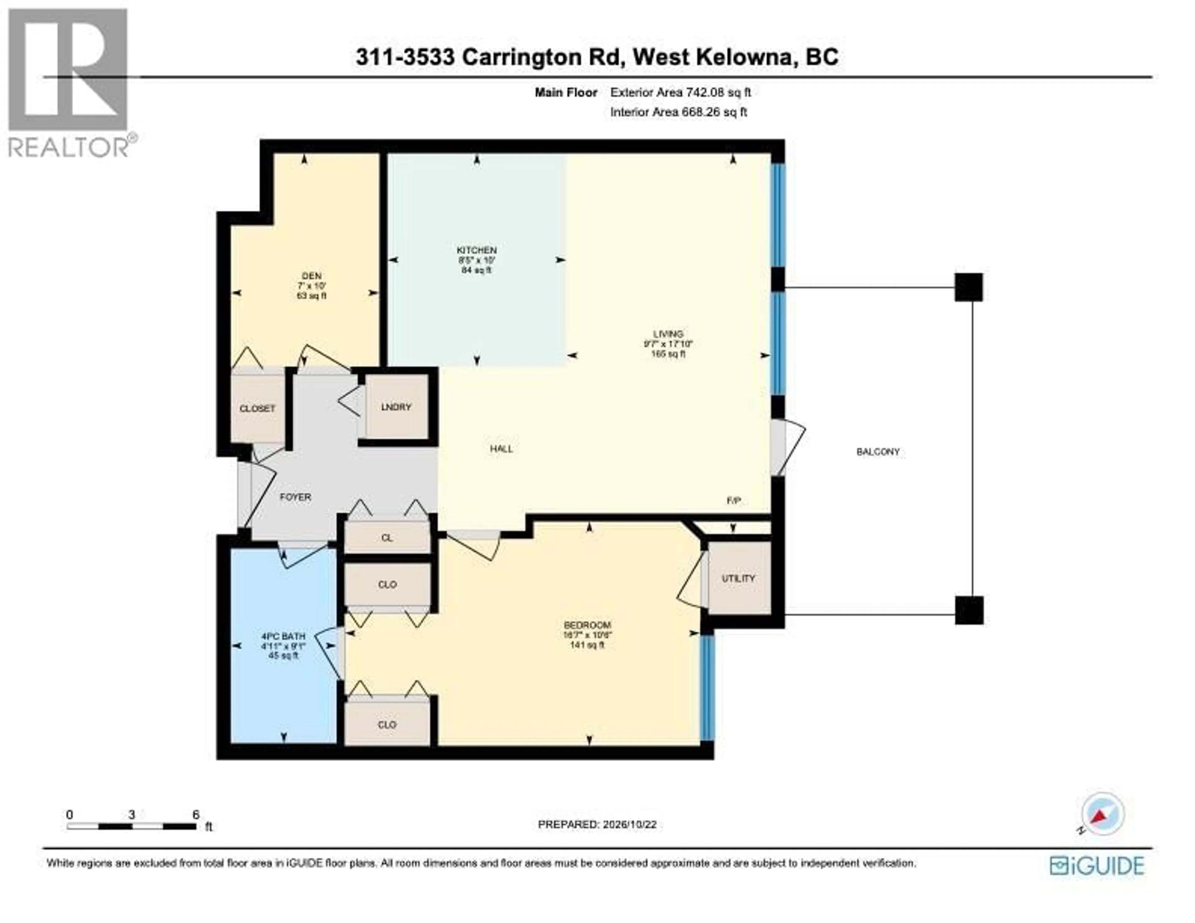 Floor plan for 311 - 3533 CARRINGTON ROAD, West Kelowna British Columbia V4T2Z9