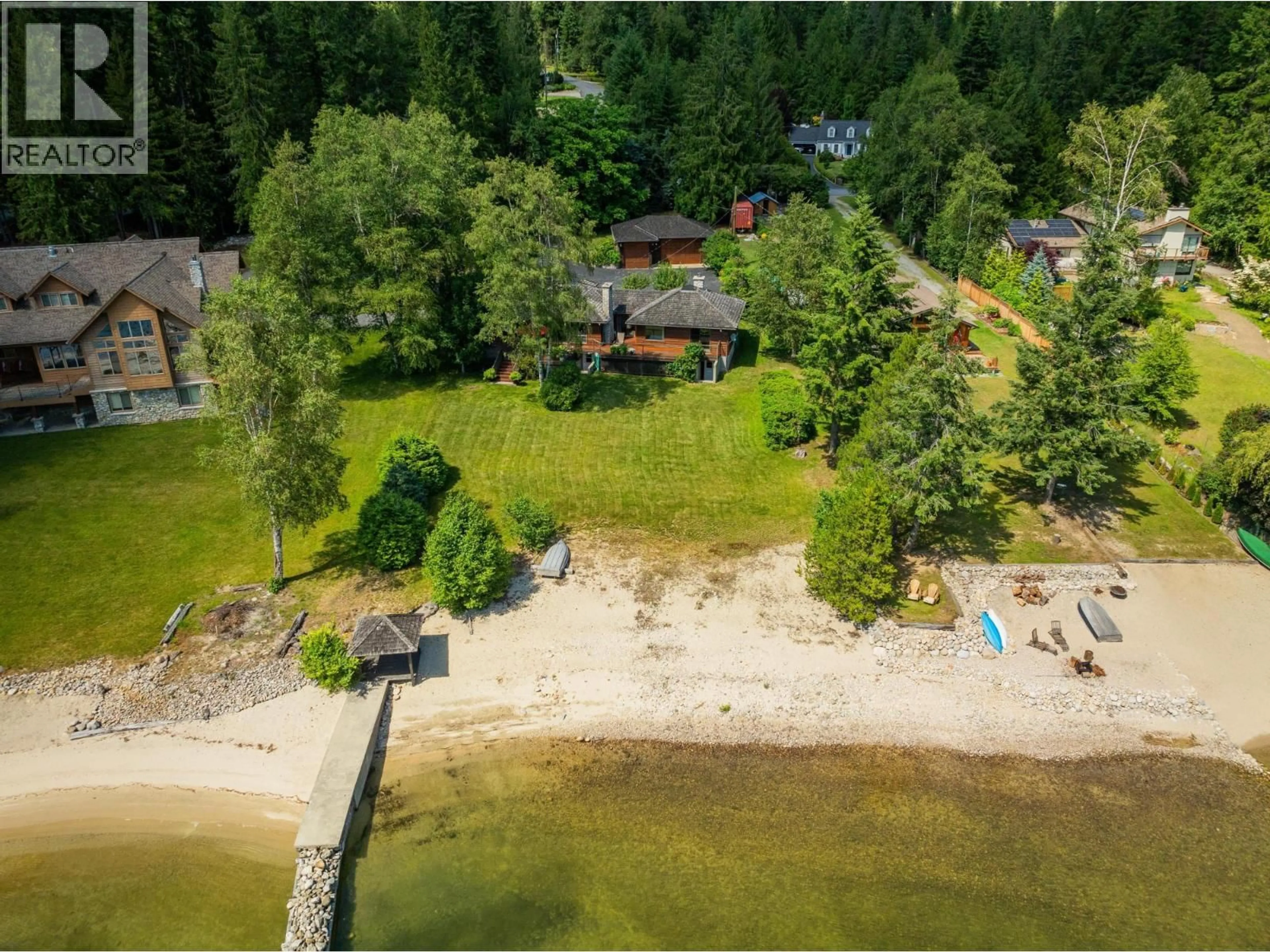 A pic from outside/outdoor area/front of a property/back of a property/a pic from drone, water/lake/river/ocean view for 3918 MACGREGOR WEST ROAD, Nelson British Columbia V1L6M8