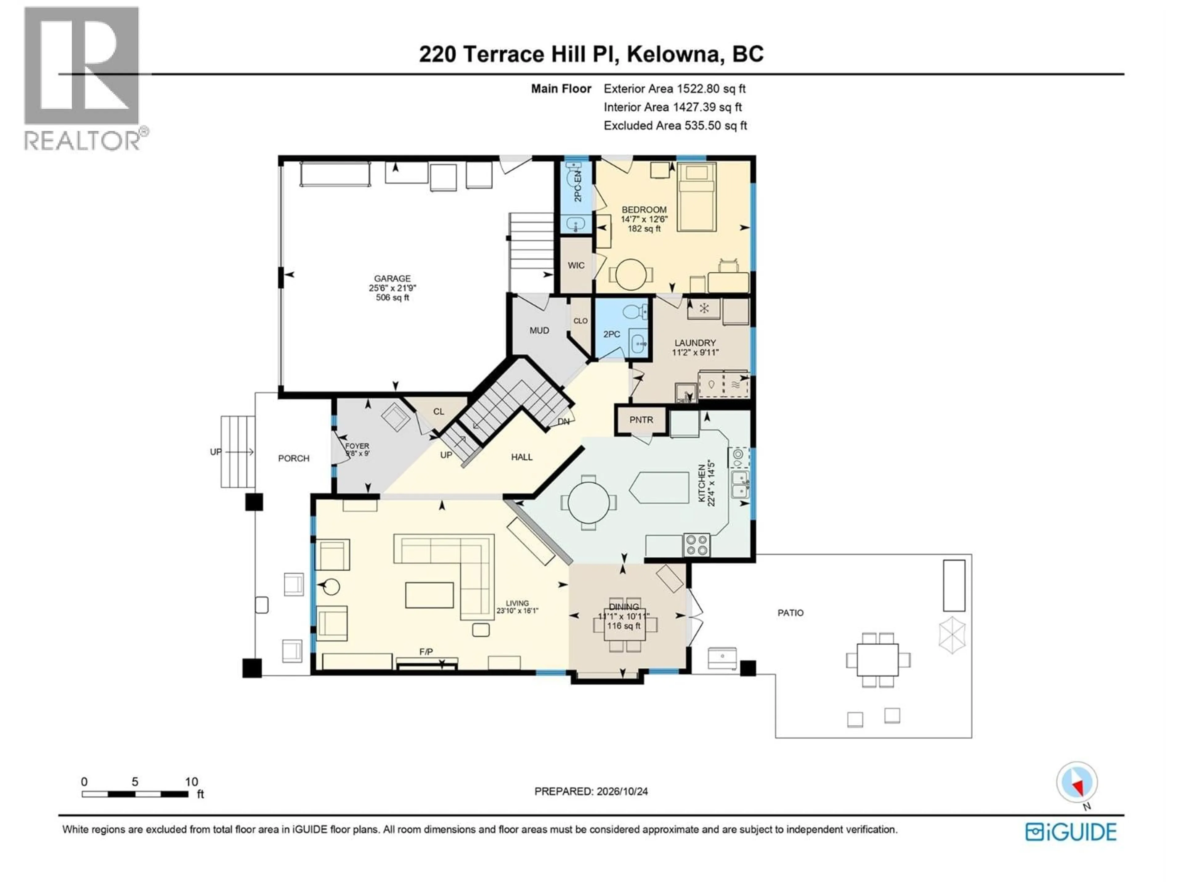 Floor plan for 220 TERRACE HILL PLACE, Kelowna British Columbia V1V2T1