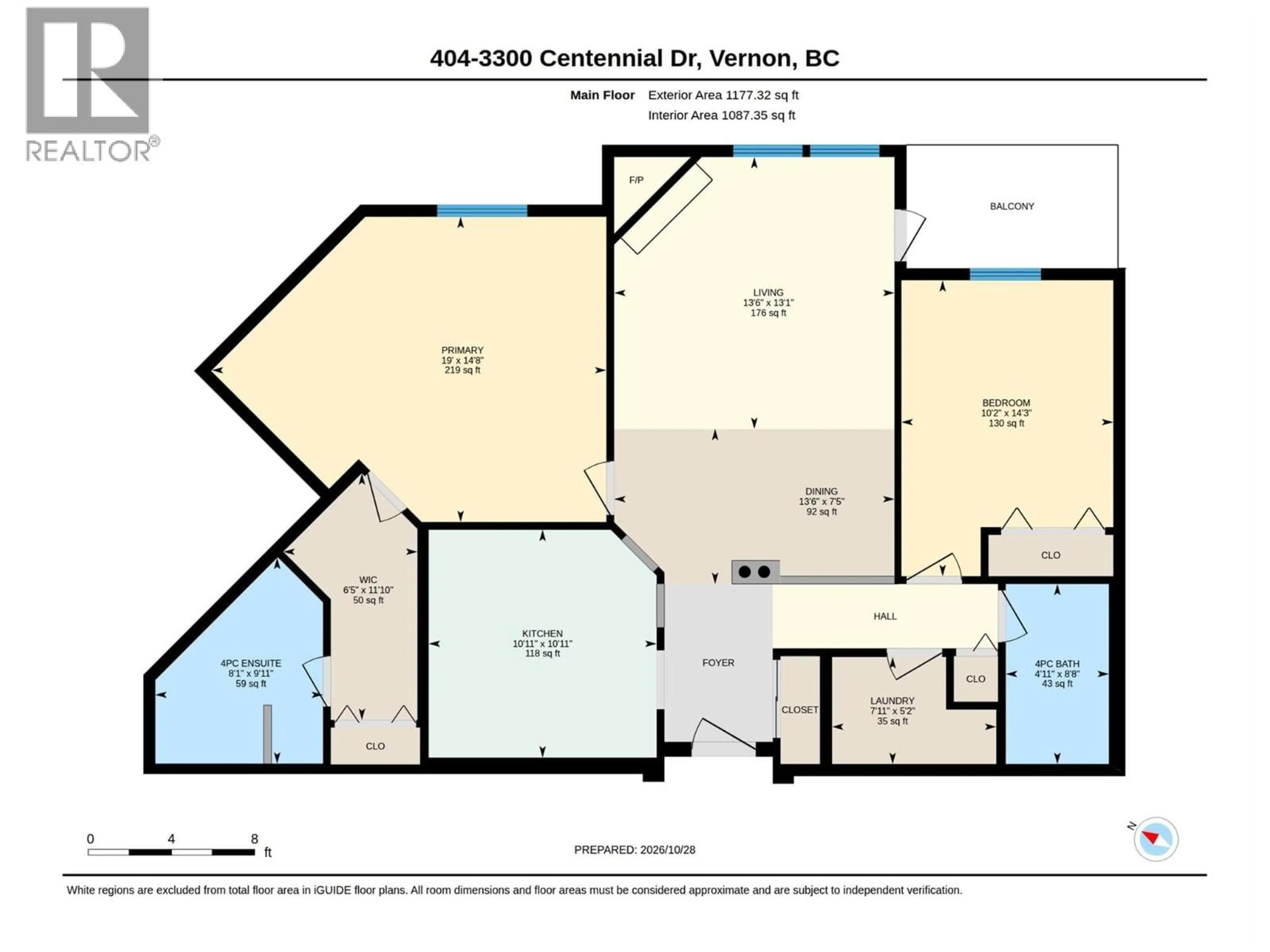 Floor plan for 404 - 3300 CENTENNIAL DRIVE, Vernon British Columbia V1T9M5