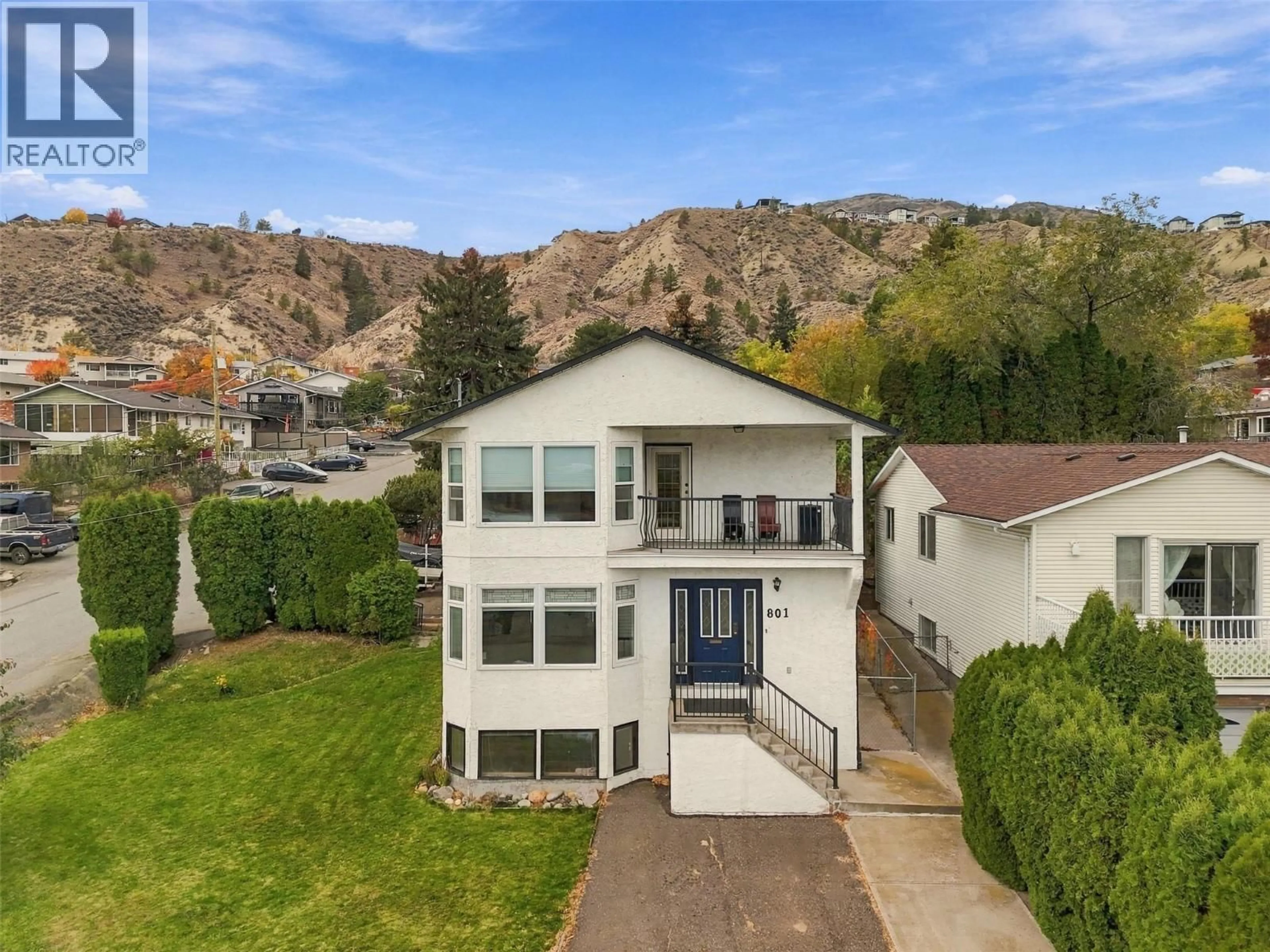 A pic from outside/outdoor area/front of a property/back of a property/a pic from drone, mountain view for 801 ALPINE TERRACE, Kamloops British Columbia V2B6E7