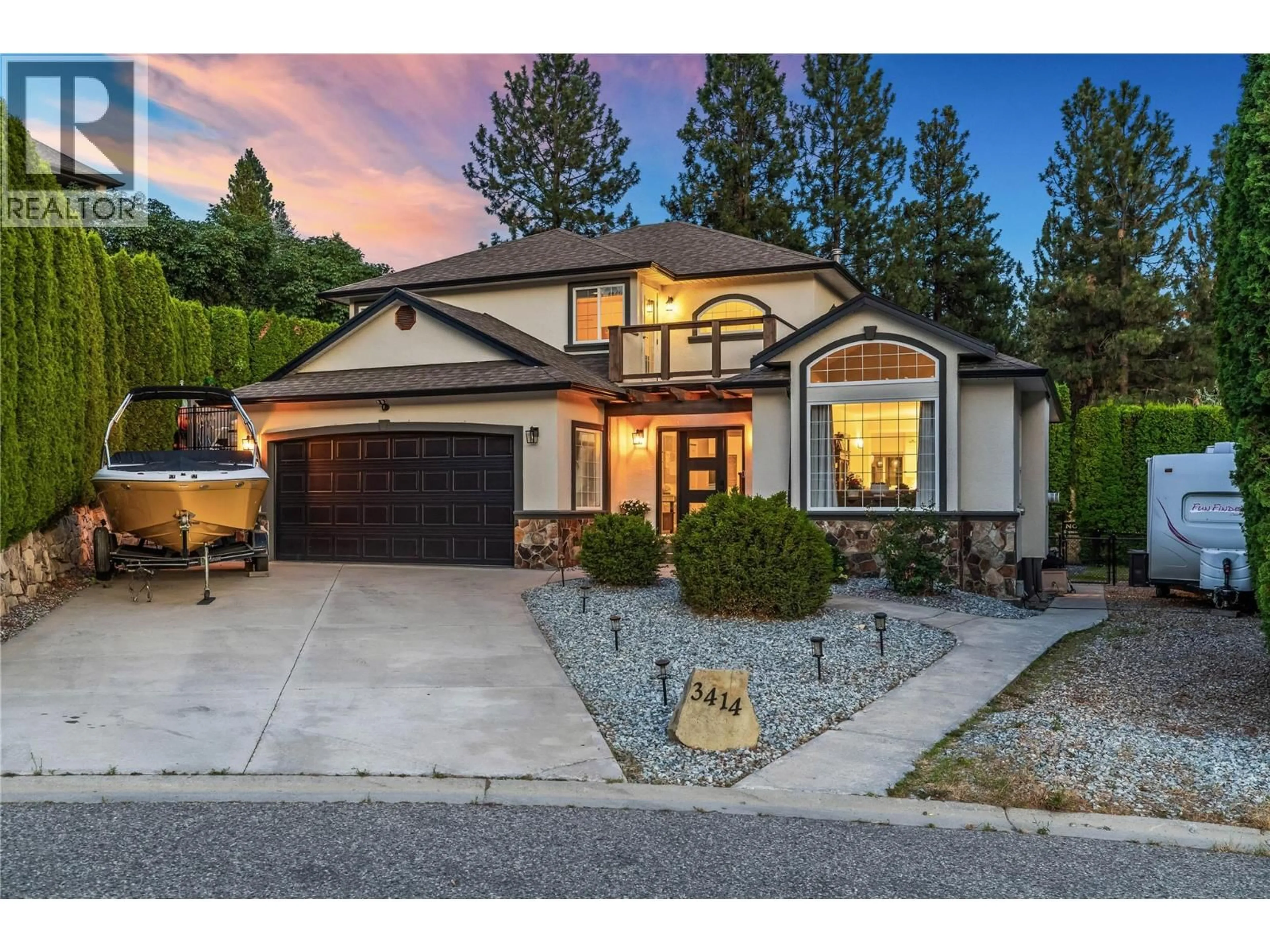 Home with vinyl exterior material, street for 3414 MERLOT WAY, West Kelowna British Columbia V4T2X9